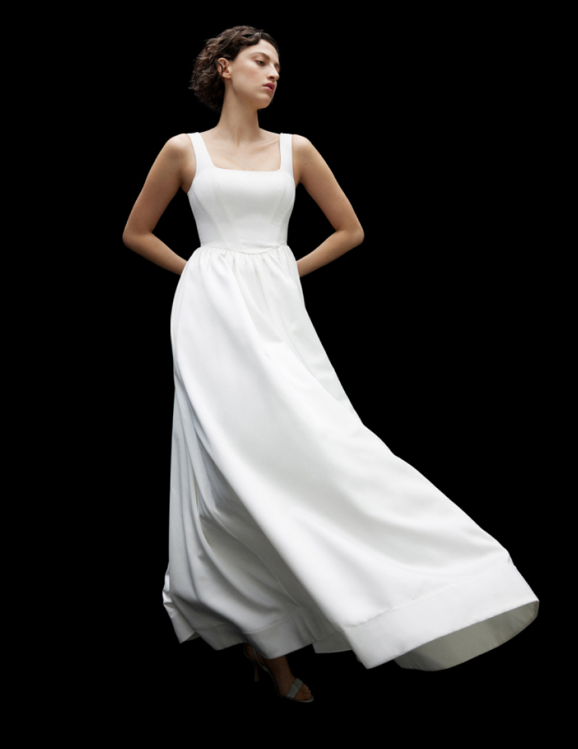 Woman wearing white wedding dress