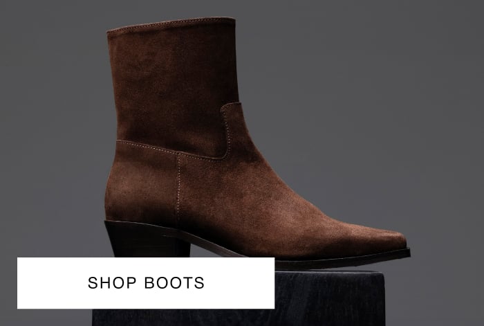 dark brown suede western ankle boot