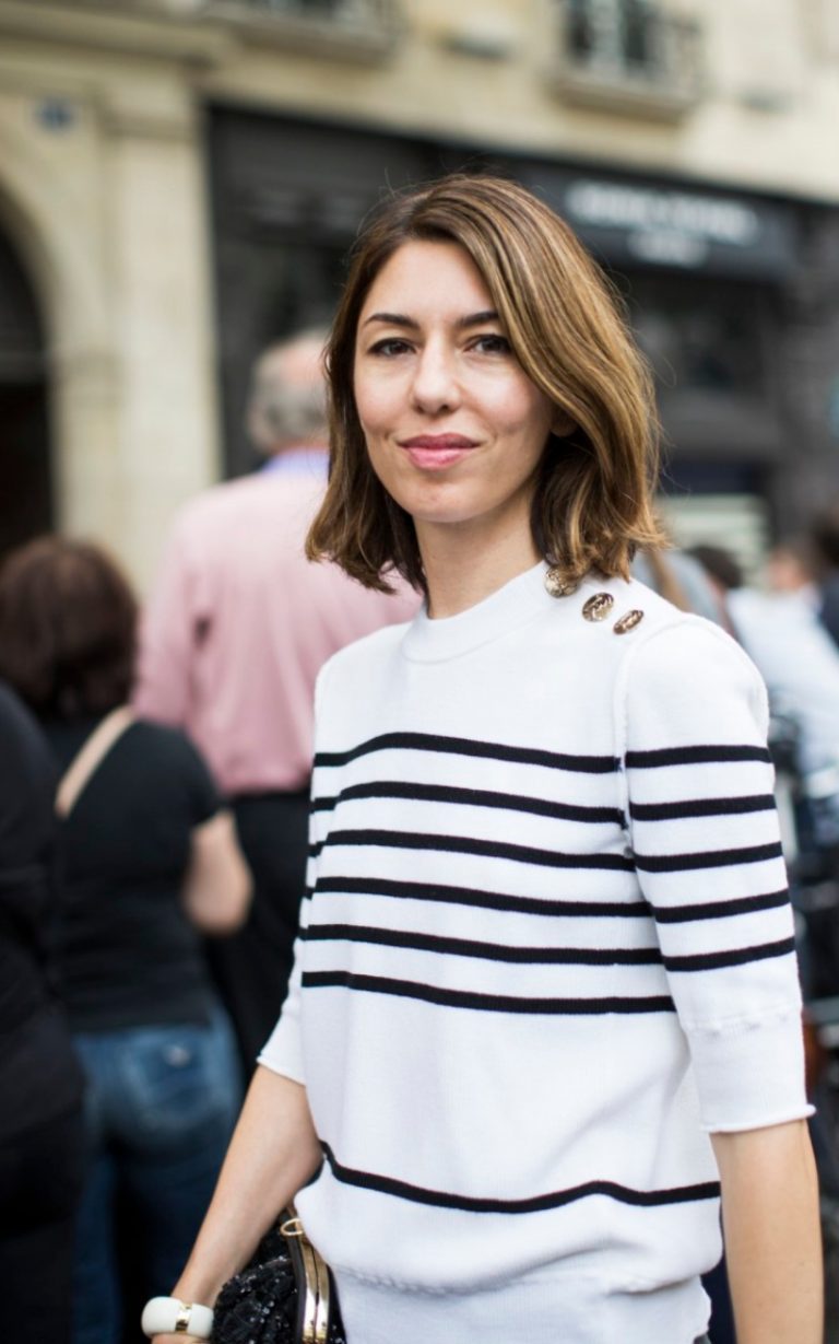 Sophia Coppola is Effortlessly Chic in Striped Dress and Capped