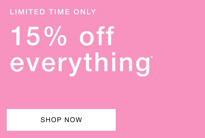 Whistles 15% off everything promotion