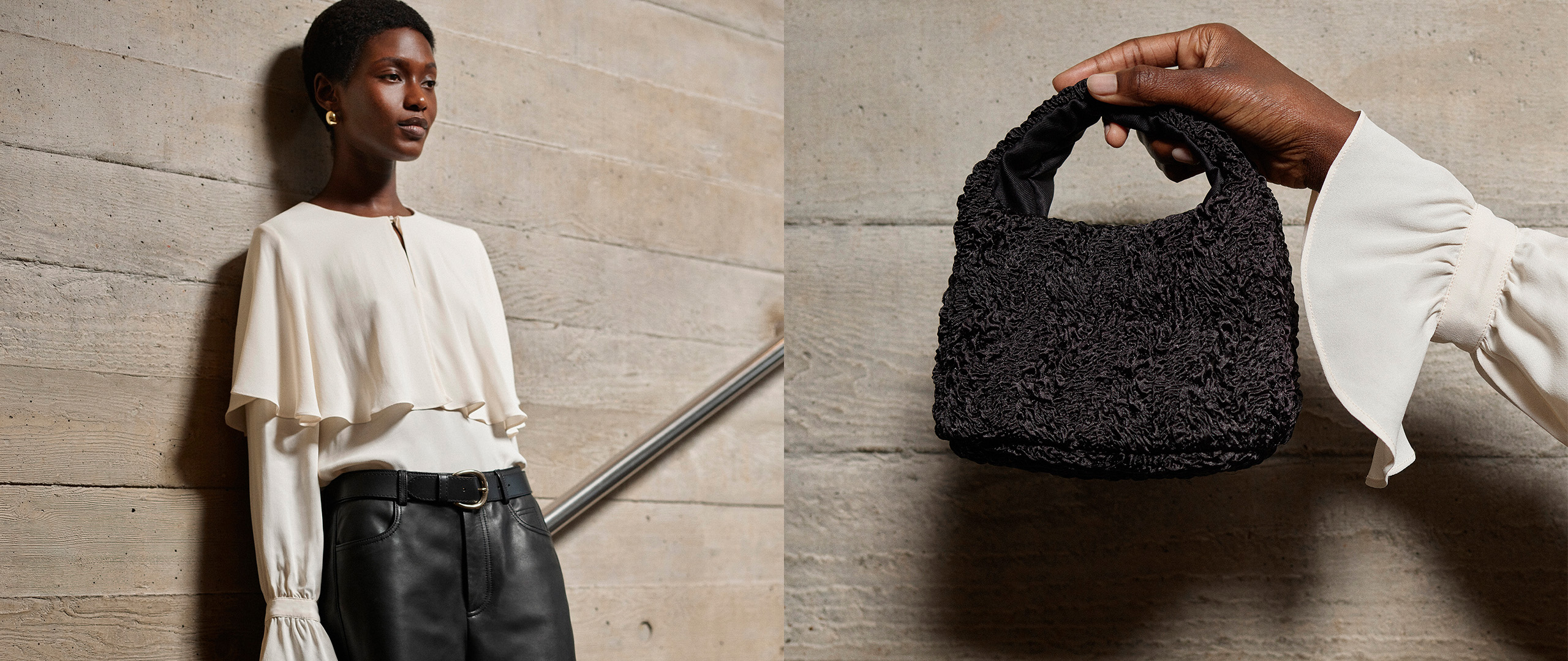 woman wearing white caped blouse