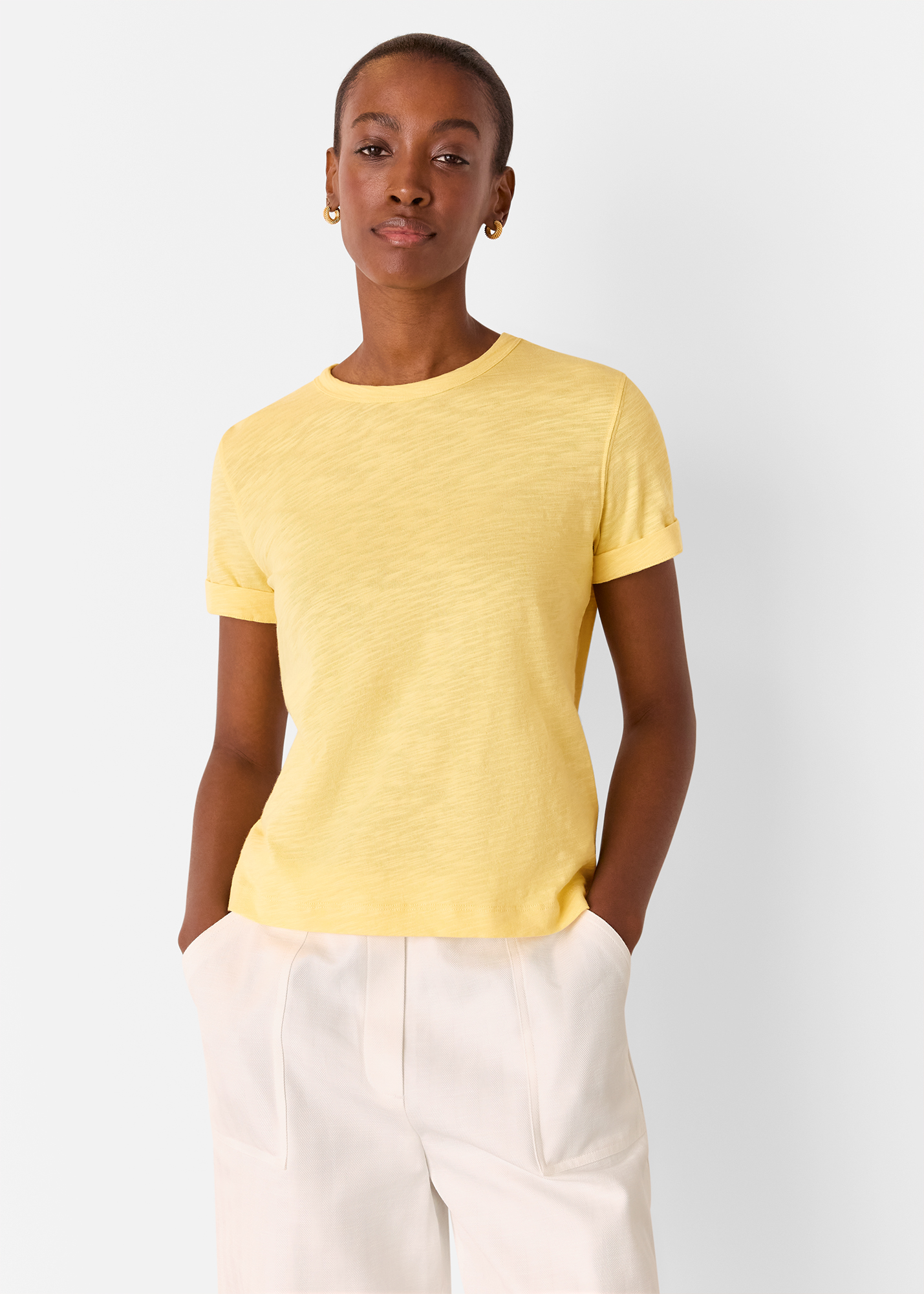 Whistles Women's Yellow Emily Ultimate T-Shirt Size XS
