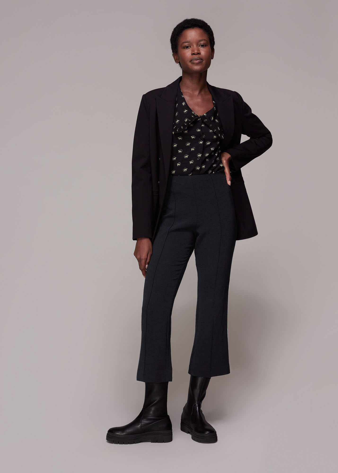 Whistles Women's Black Melissa Kick Flare Trouser Size 10