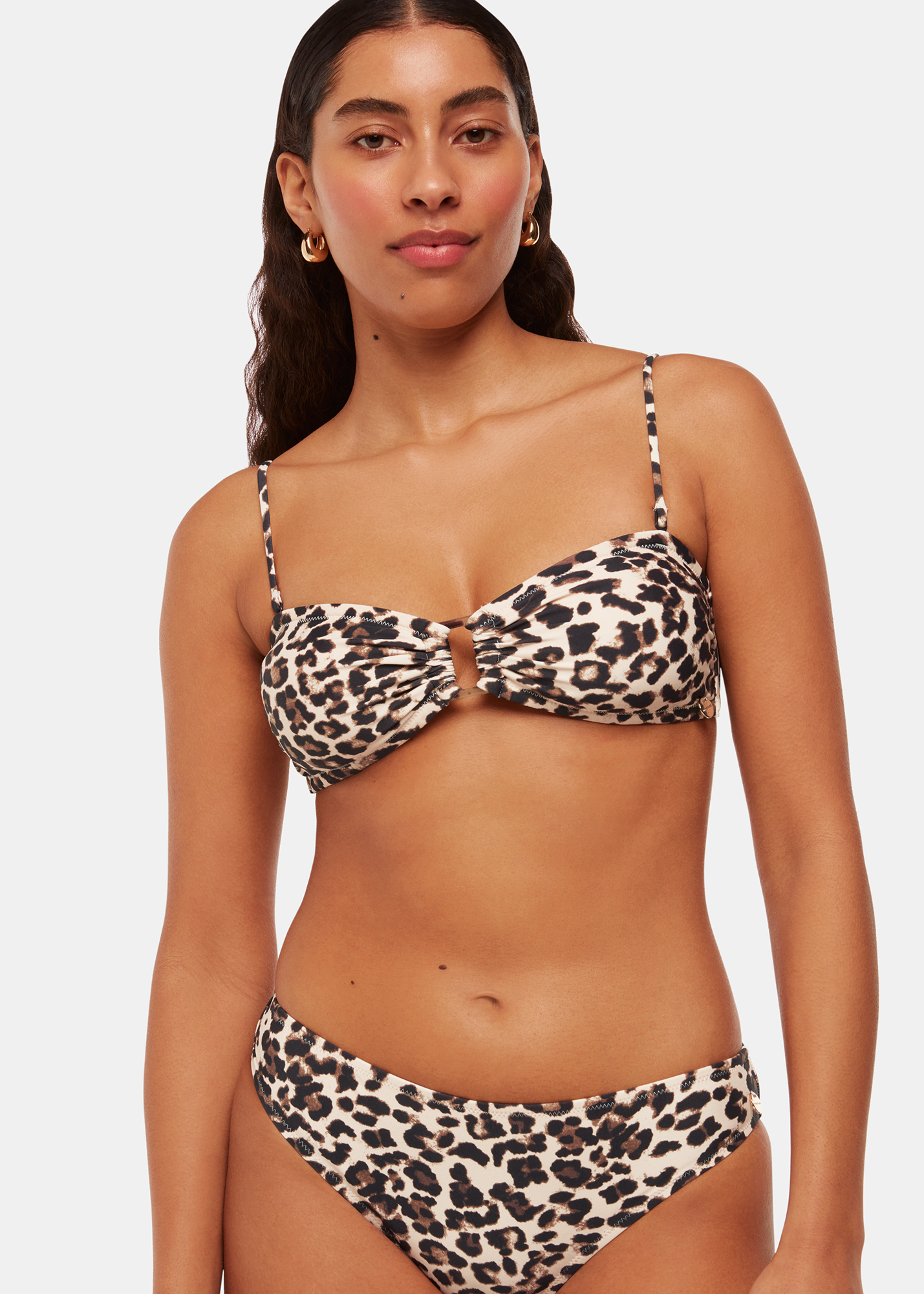 Whistles Women's Leopard Print Animal Printed Bikini Bottom Size 4