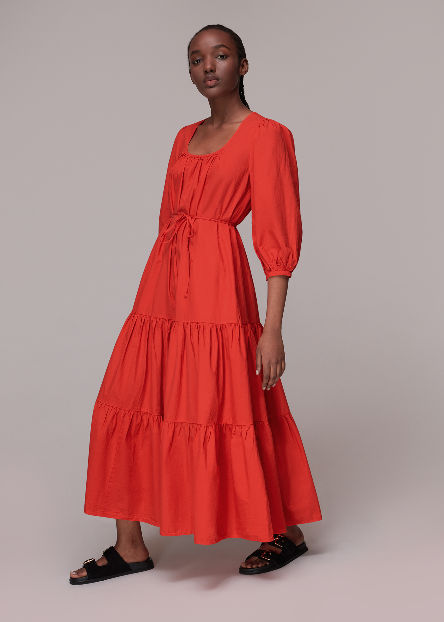 Whistles Women's Red Nelly Trapeze Dress Size 6
