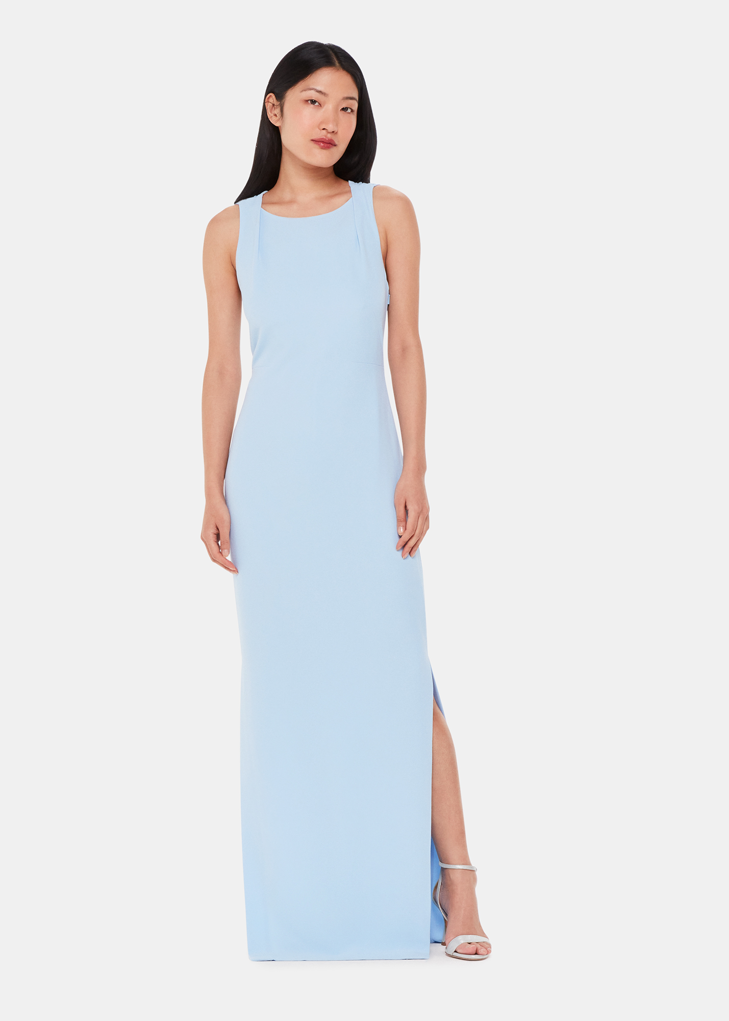 Whistles Women's Pale Blue Tie Back Maxi Dress Size 18