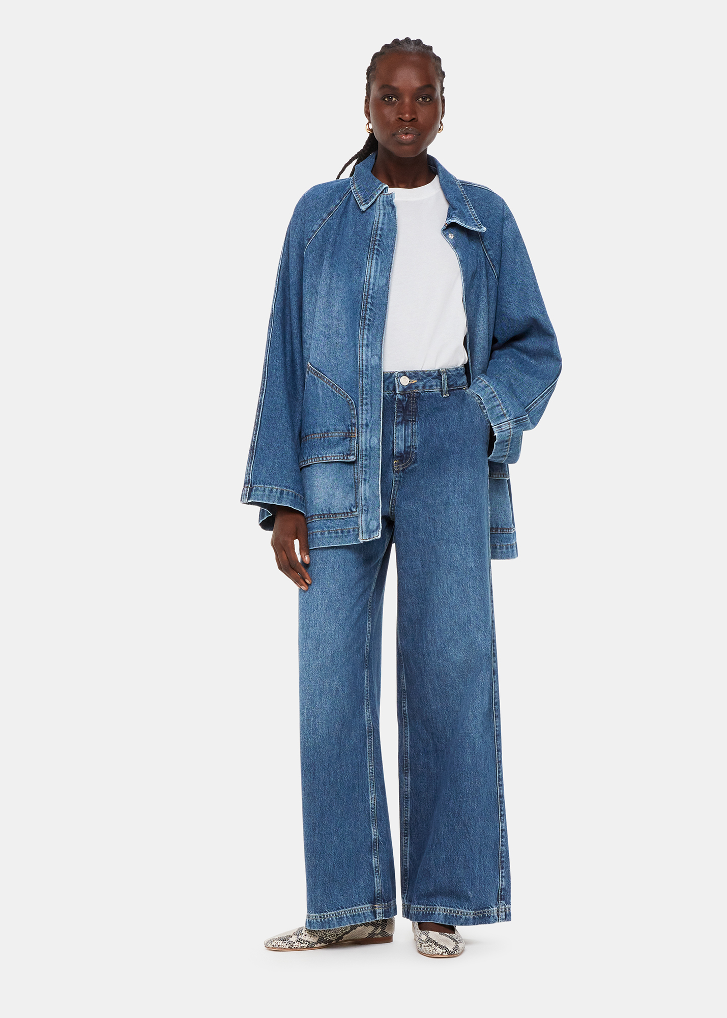 Whistles Women's Denim Wide Leg High Waist Jean Size 27