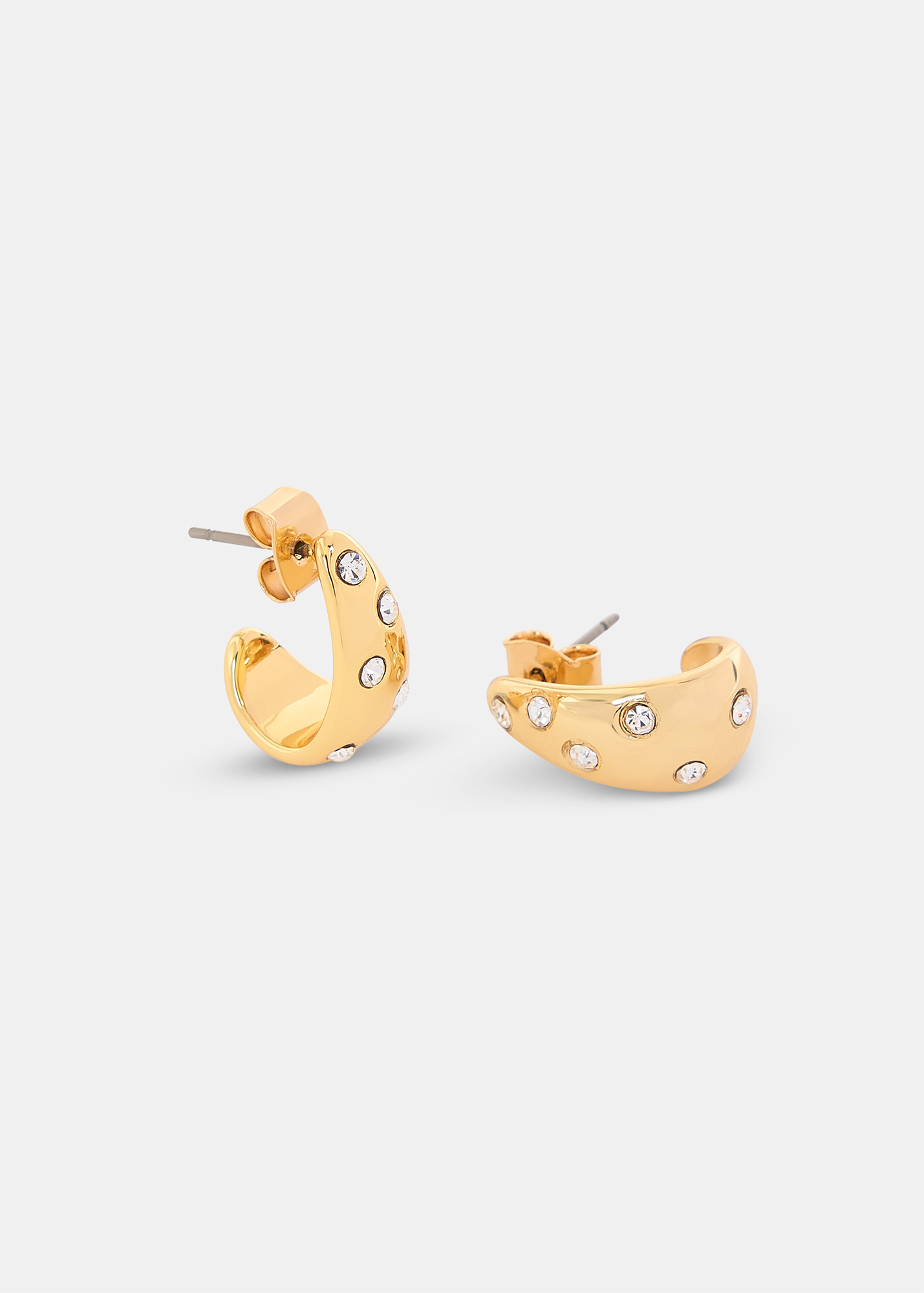 Whistles Women's Gold/Multi Diamante Mini Curved Earring 