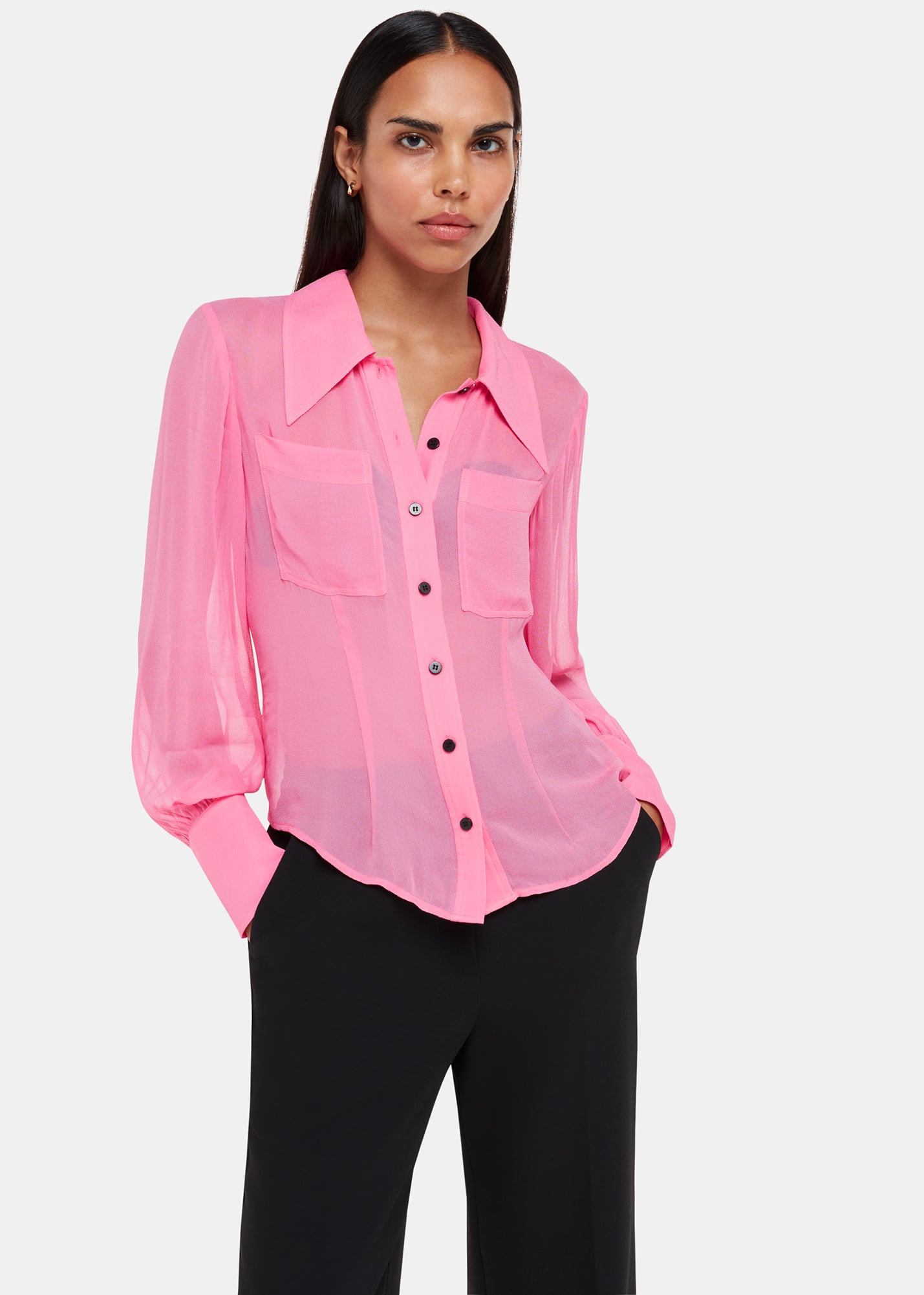 Whistles Women's Pink Penelope Shirt Size 6