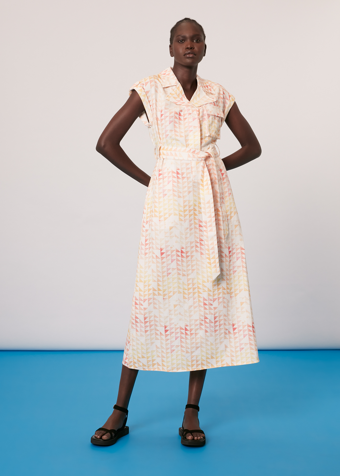 Whistles Women's Multicolour Hexagon Print Midi Dress Size 6