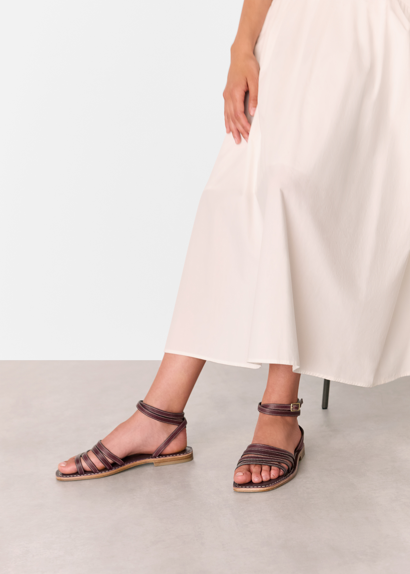 Whistles Women's Aubergine Bruna Strappy Sandal Size 39