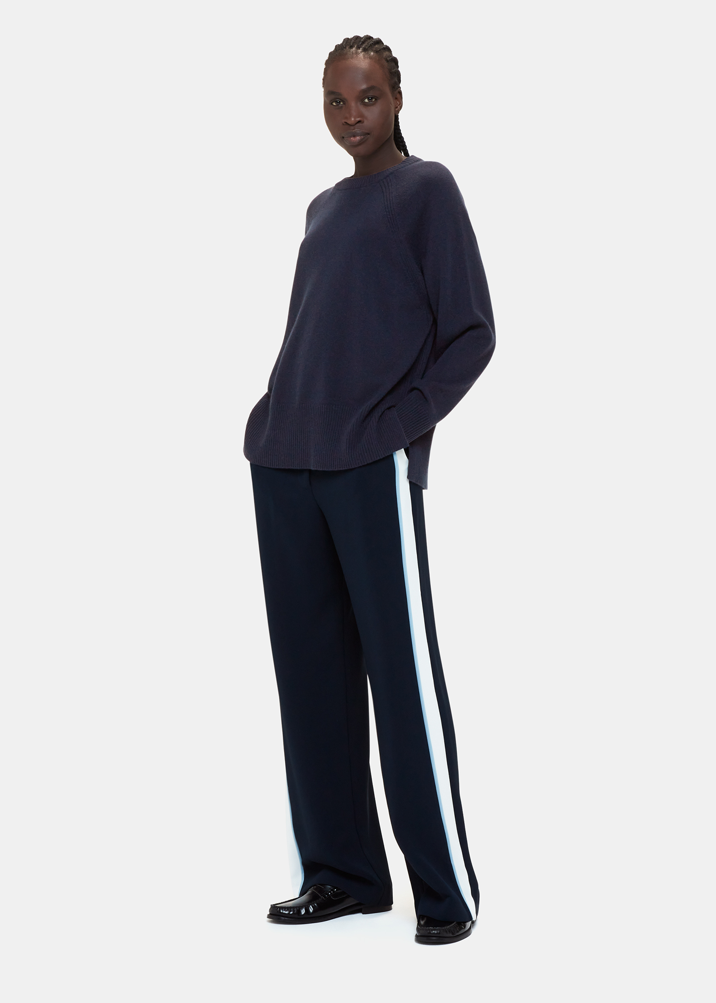 Whistles Women's Navy Ultimate Cashmere Crew Neck Size XS