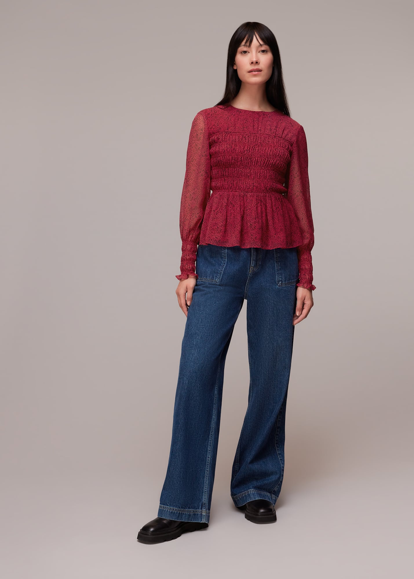 Whistles Women's Pink/Multi Abstract Snake Rosanna Top Size 6