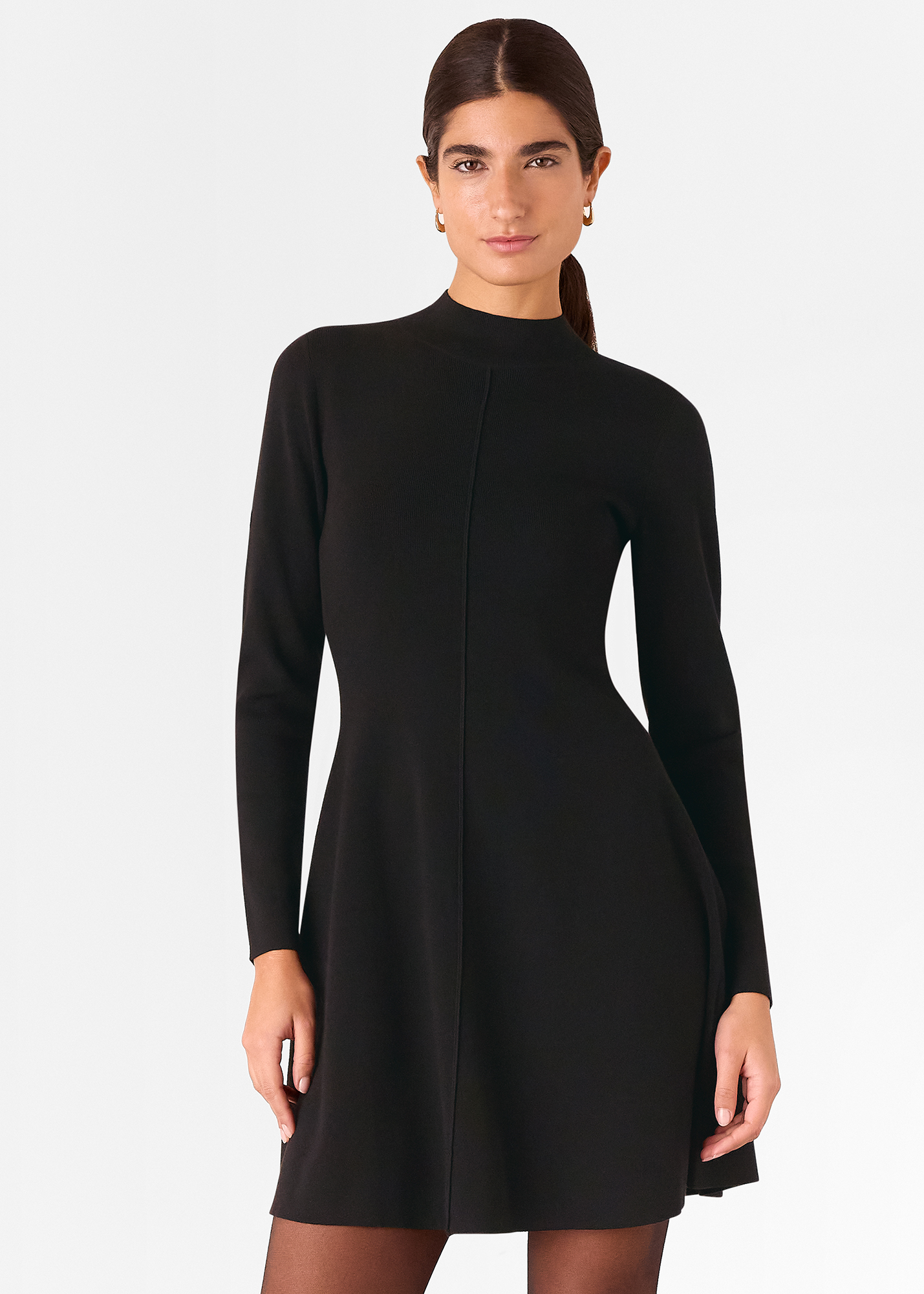 Whistles Women's Black Sophie Flippy Knitted Dress Size 16