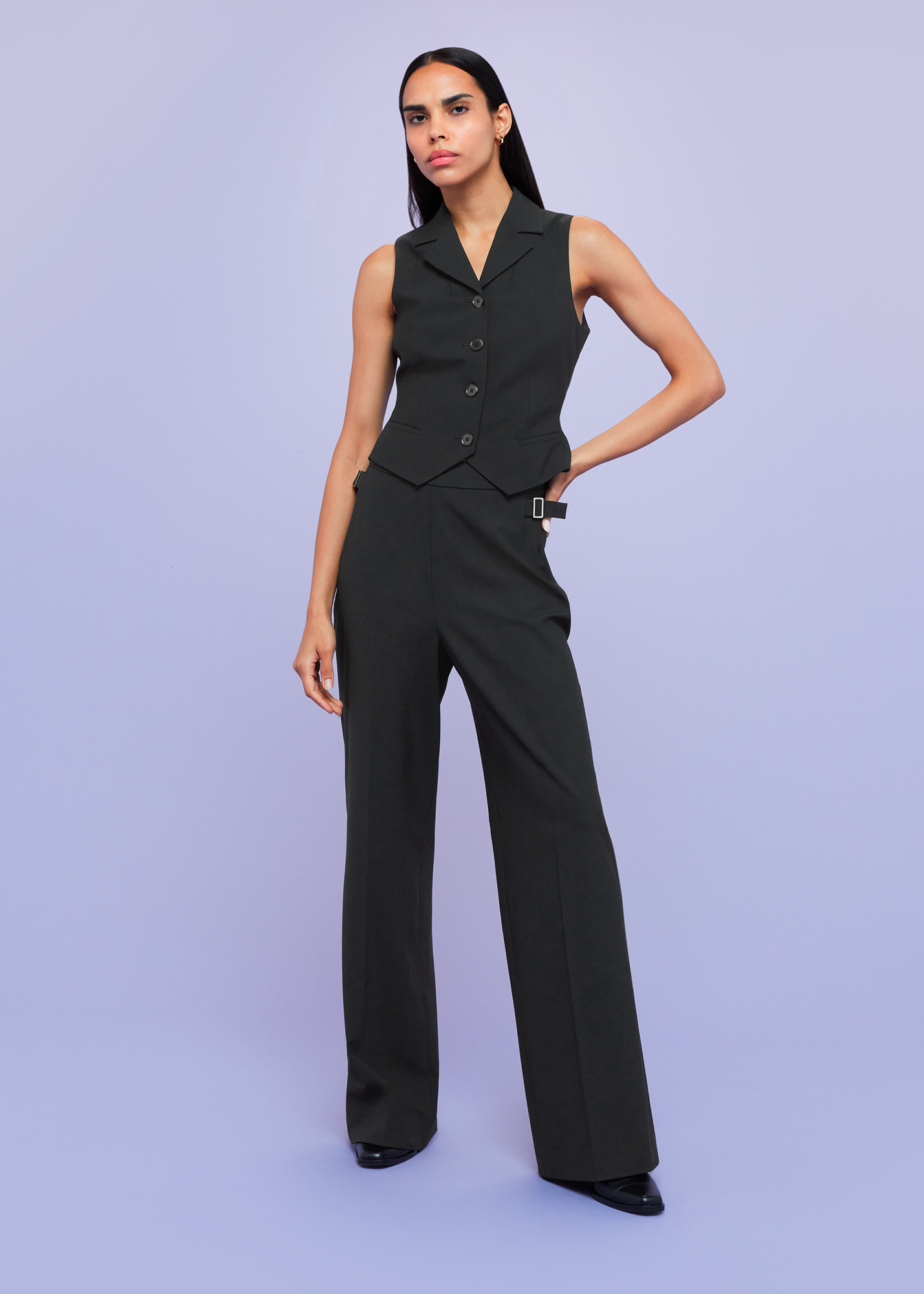 Whistles Women's Black Sienna Wool Blend Trouser Size 12