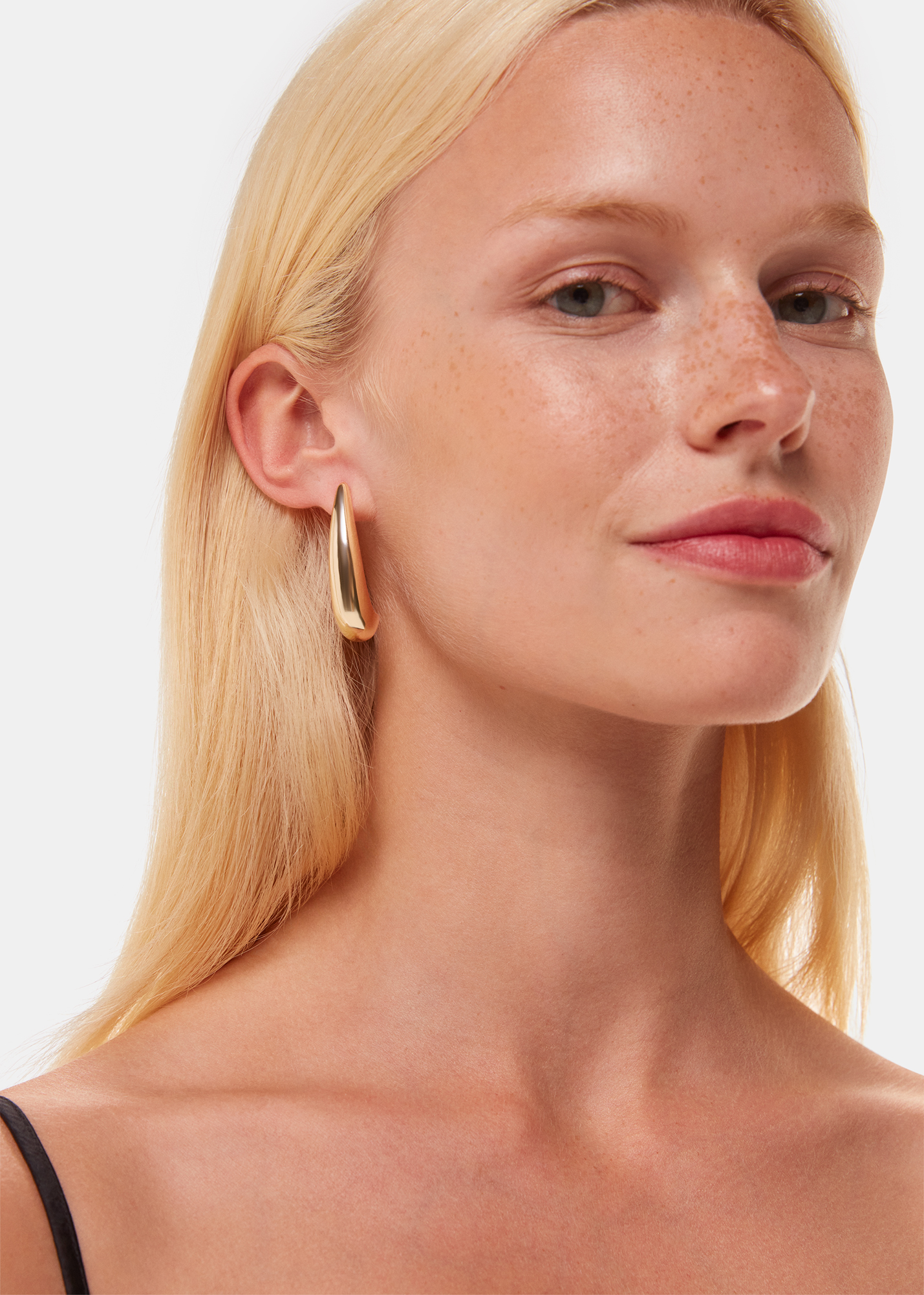 Whistles Women's Gold Long Curved Earring 