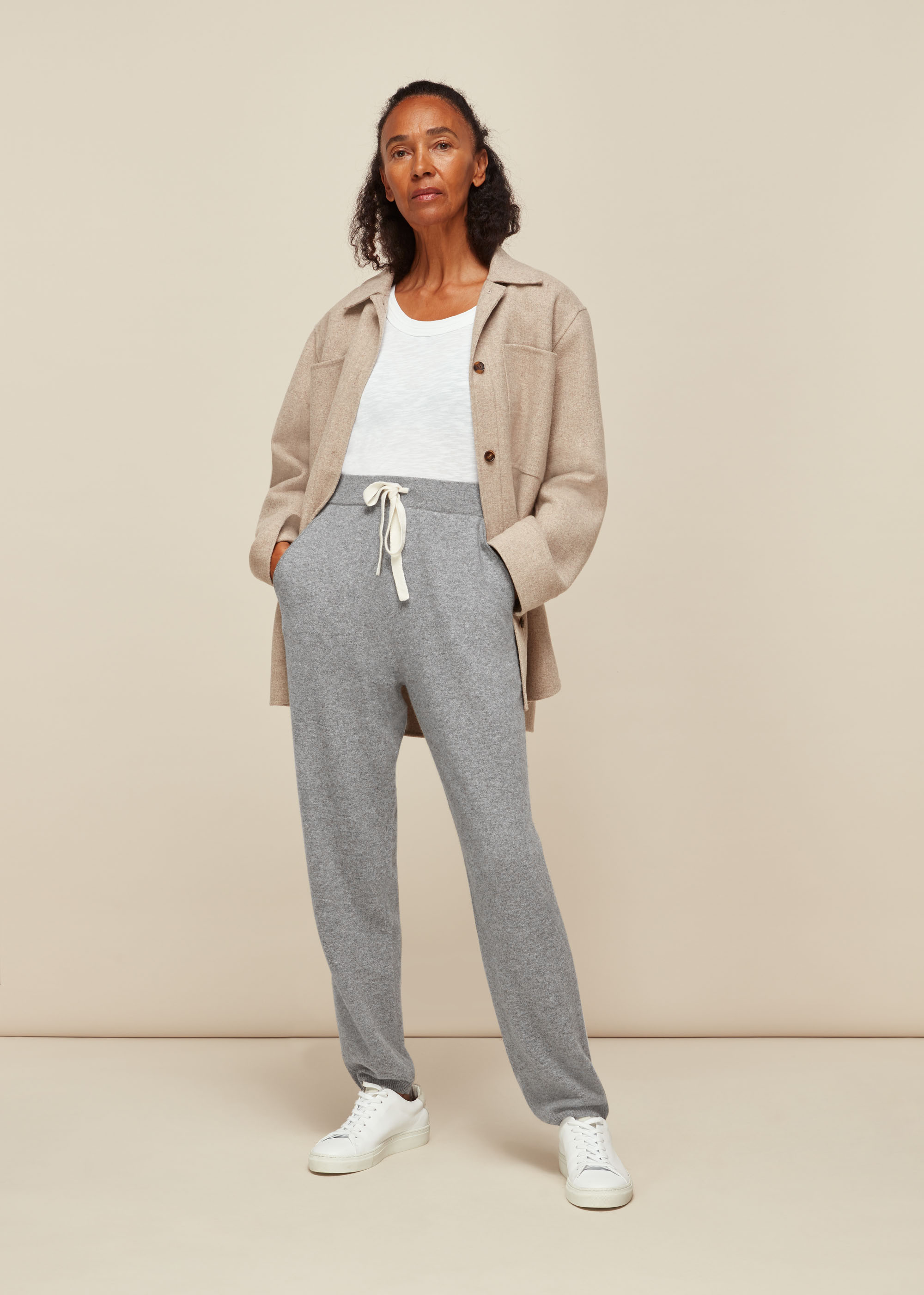 Whistles Women's Grey Cashmere Jogger Size XS