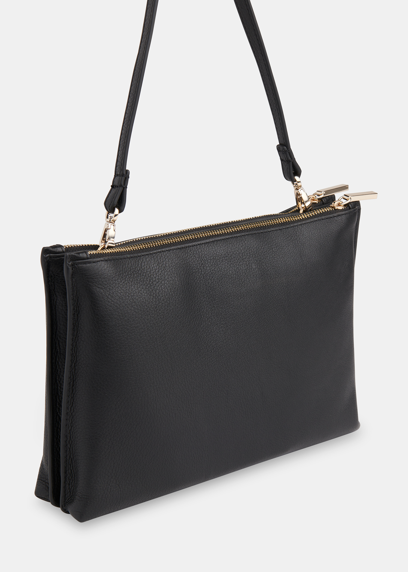 Whistles Women's Black Rae Double Pouch Clutch 