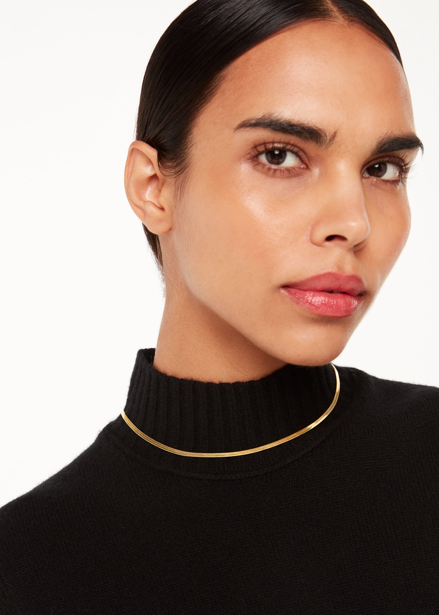Whistles Women's Gold/Multi Flat Snake Chain Necklace 