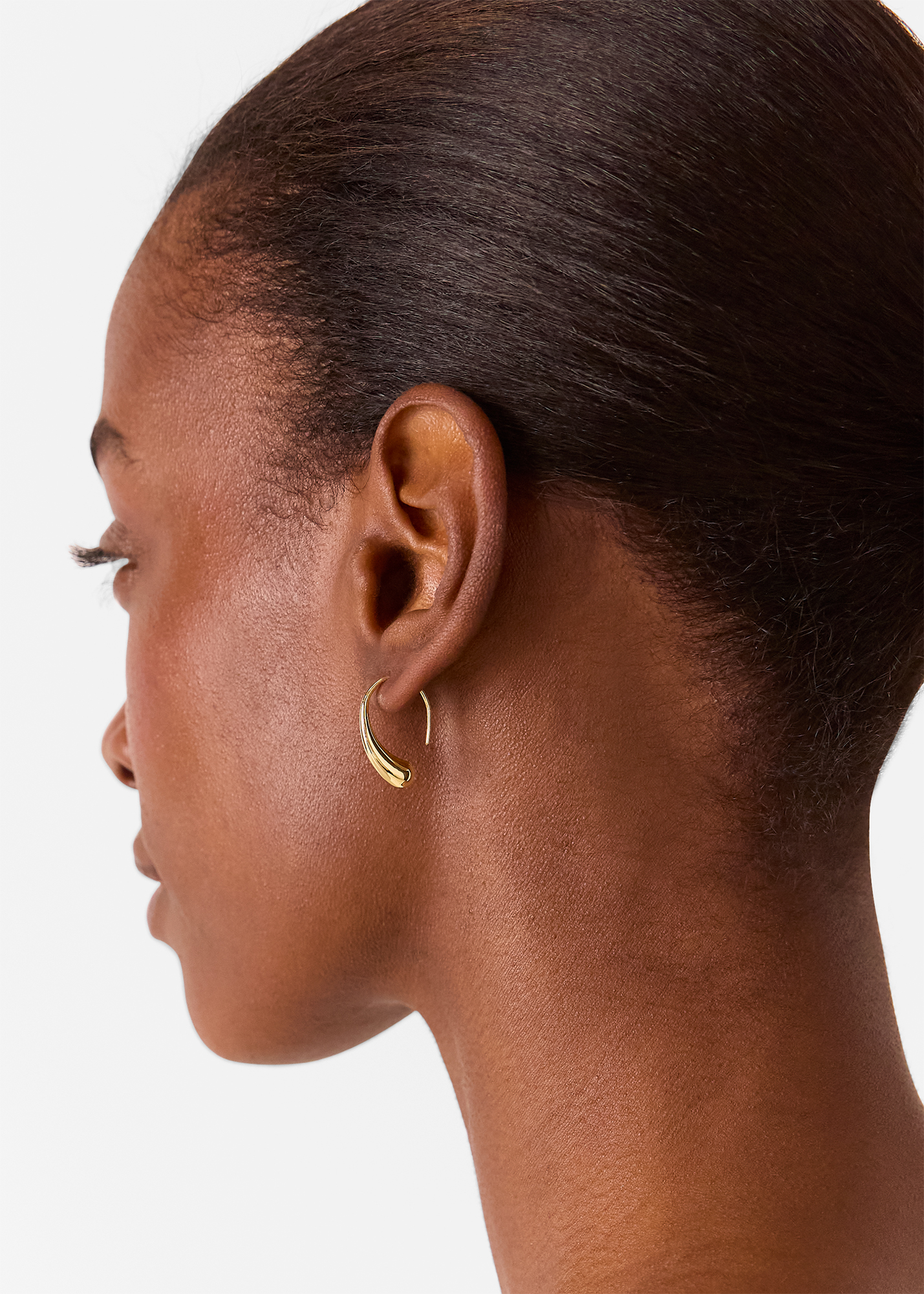 Whistles Women's Gold Curved Teardrop Wire Earring 