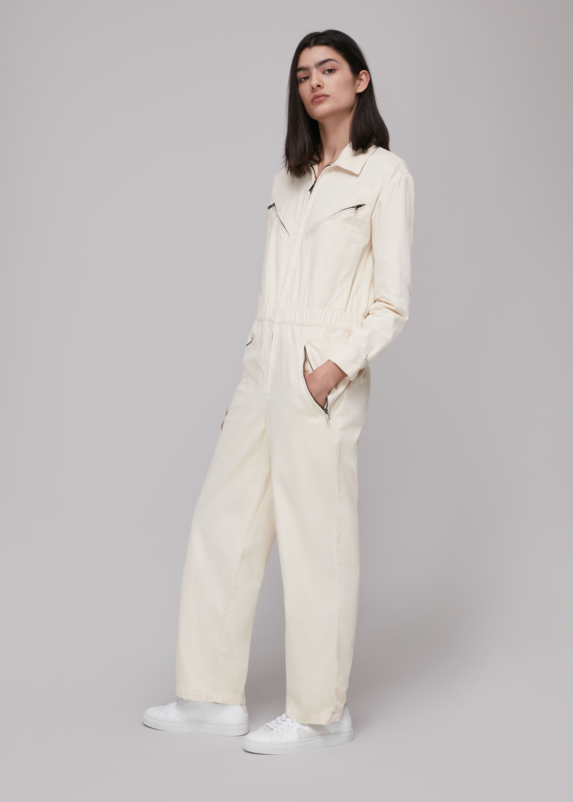 Whistles Women's Stone Ultimate Utility Jumpsuit Size 18