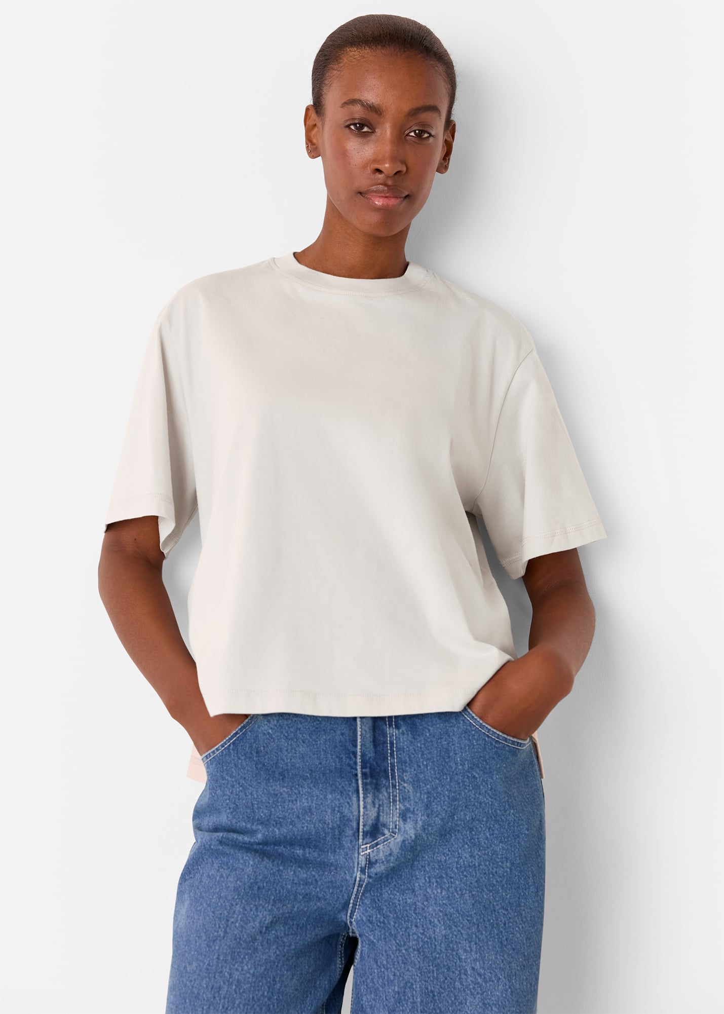 Whistles Women's Stone Relaxed Tee Size S