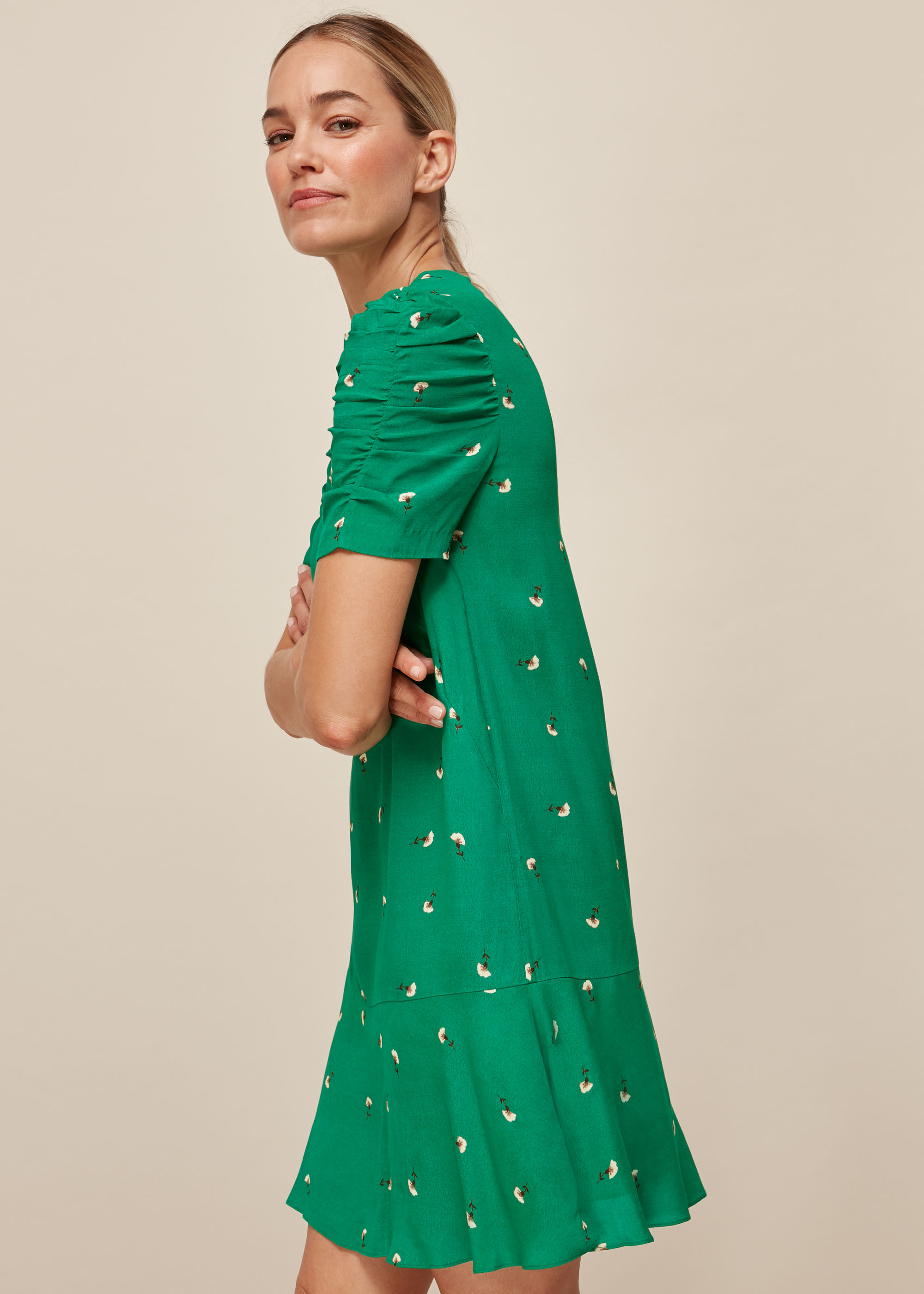 Whistles Women's Green/Multi Romantic Floral Georgina Dress Size 6