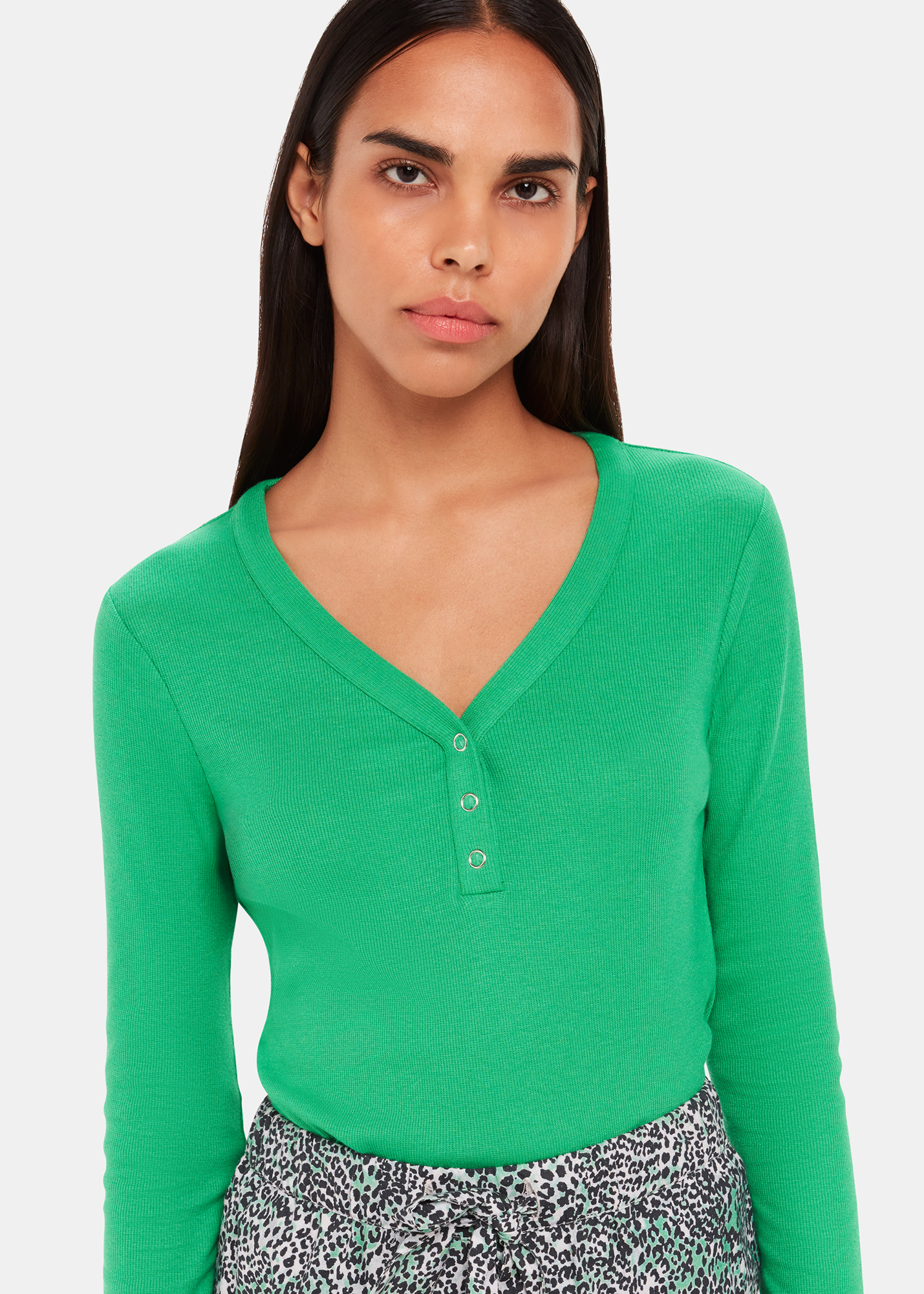 Whistles Women's Green V Neck Pyjama Top Size S