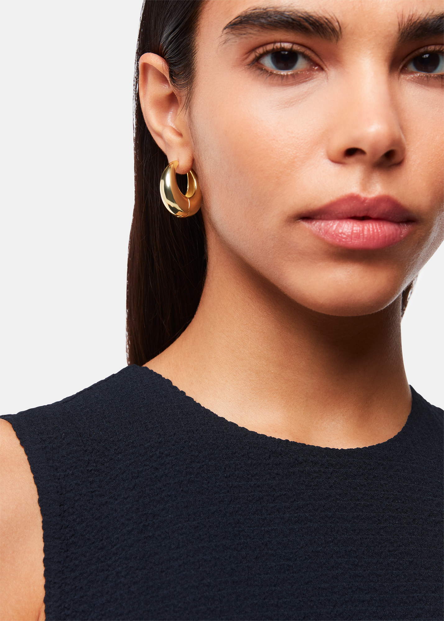 Whistles Women's Gold Chunky Curved Earring 
