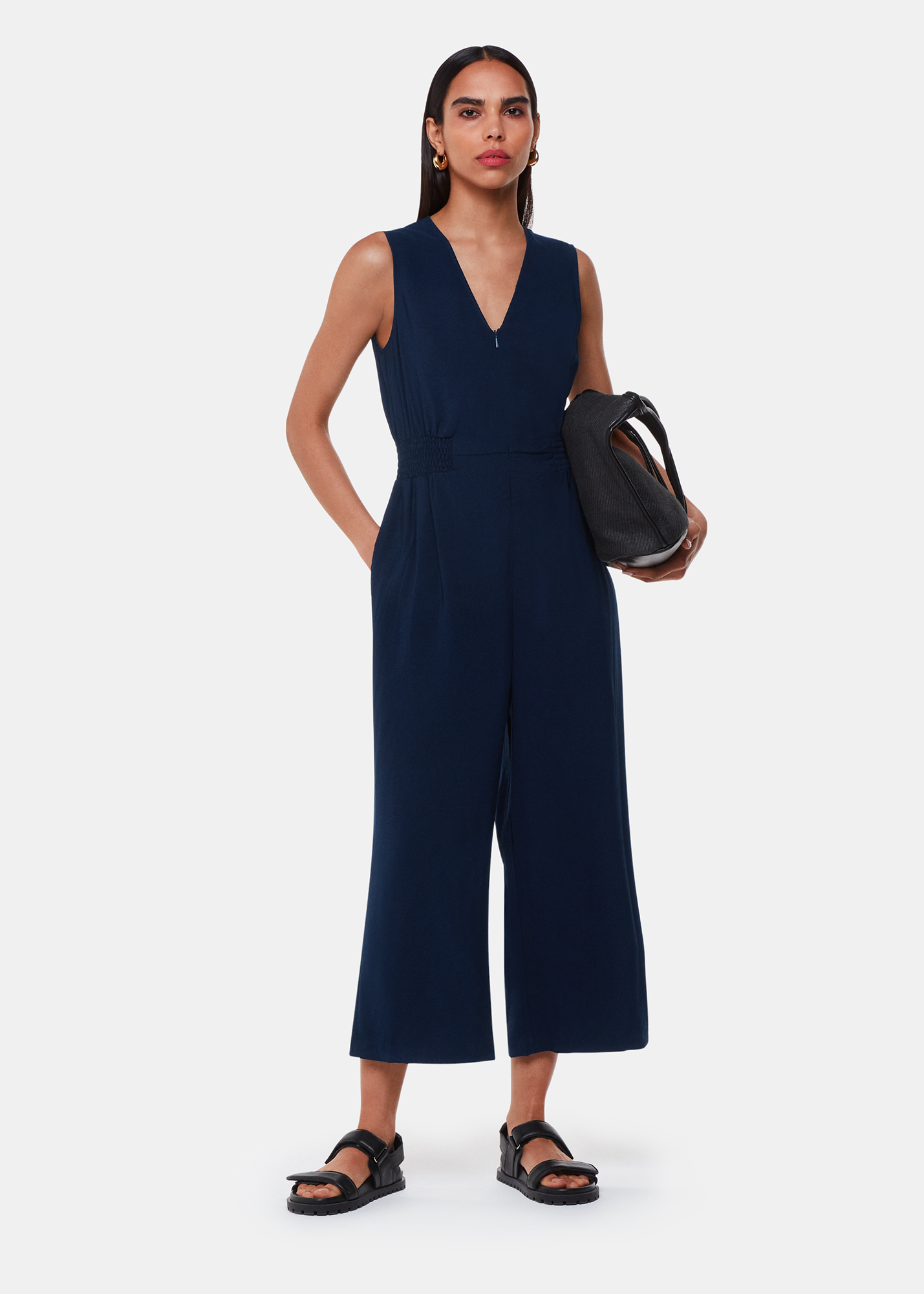 Whistles Women's Navy Remmie Jumpsuit Size 18