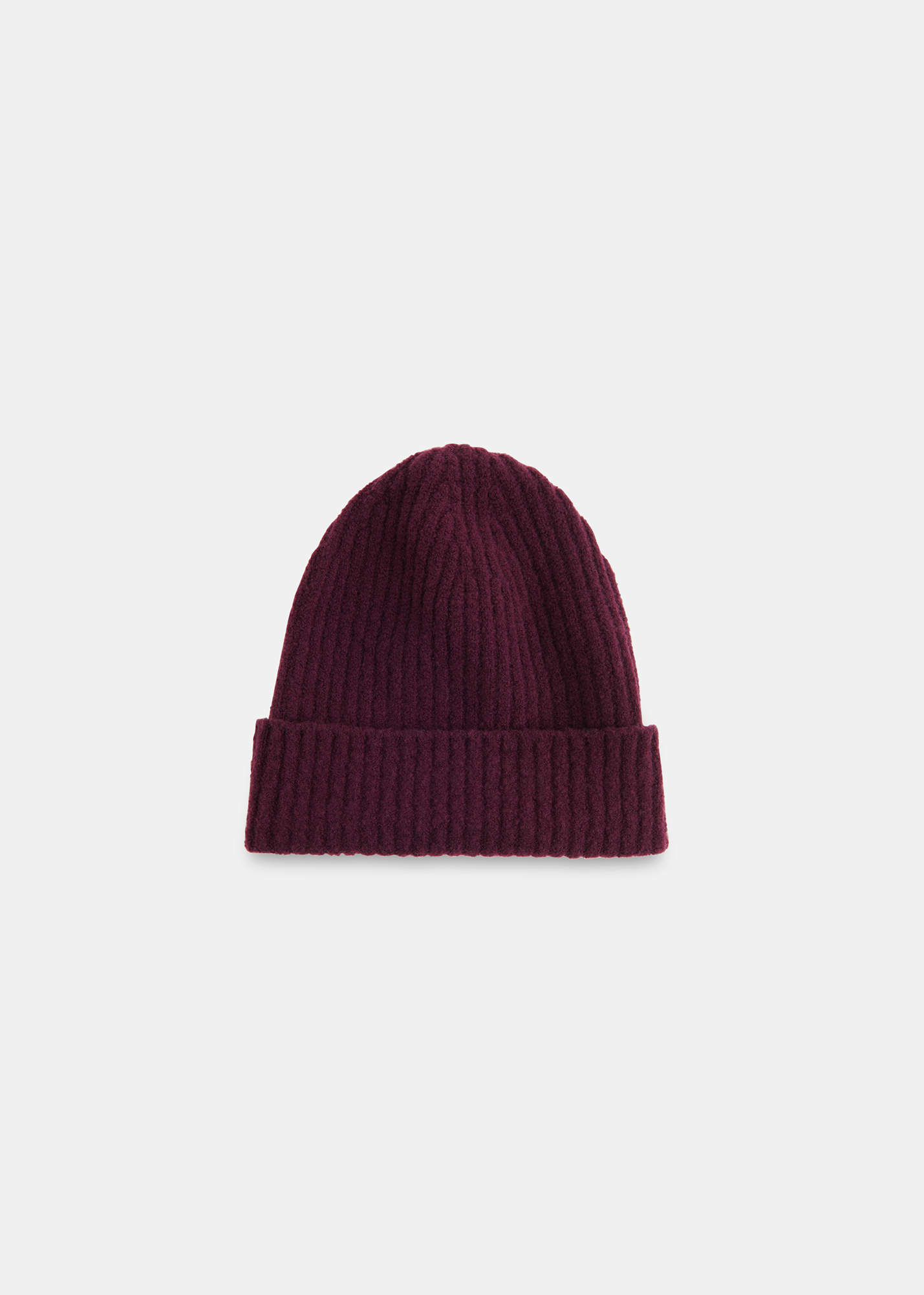 Whistles Women's Burgundy Wool Mix Rib Beanie Size one size