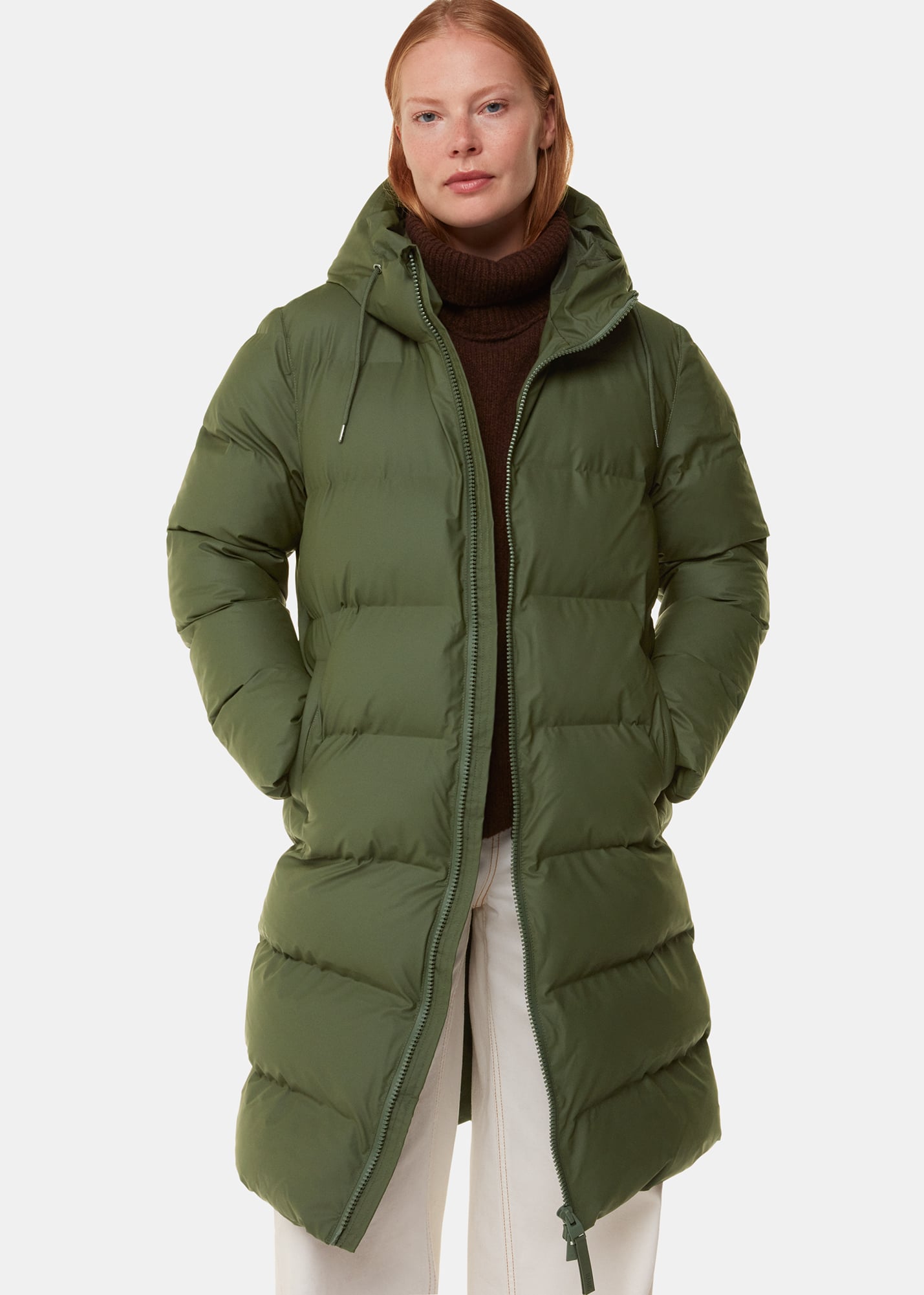 Whistles Rains Women's Dark Green Alta Longer Puffer Size L