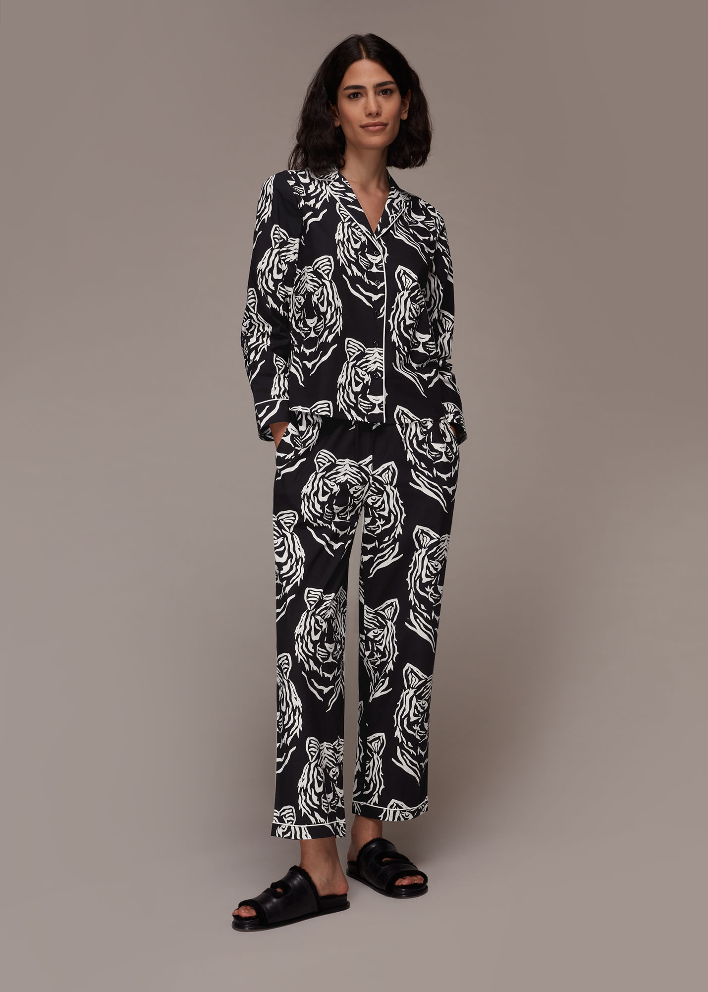 Whistles Women's Multicolour Tiger Printed Pyjamas Size XS