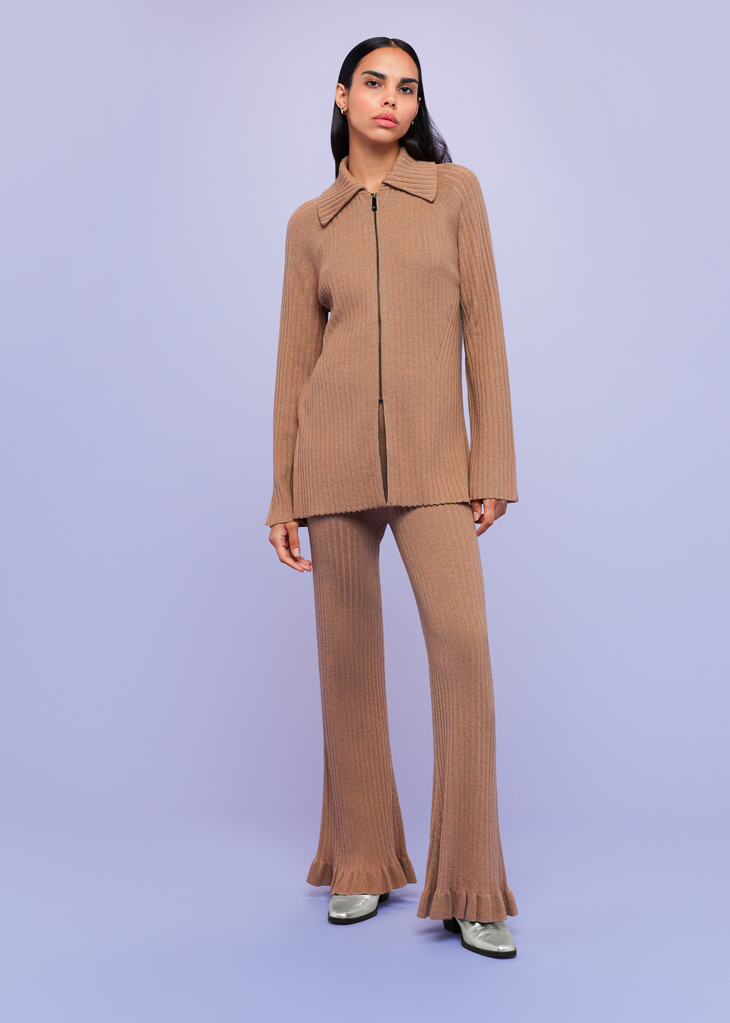 Whistles Women's Camel Loki Wool Blend Trouser Size M