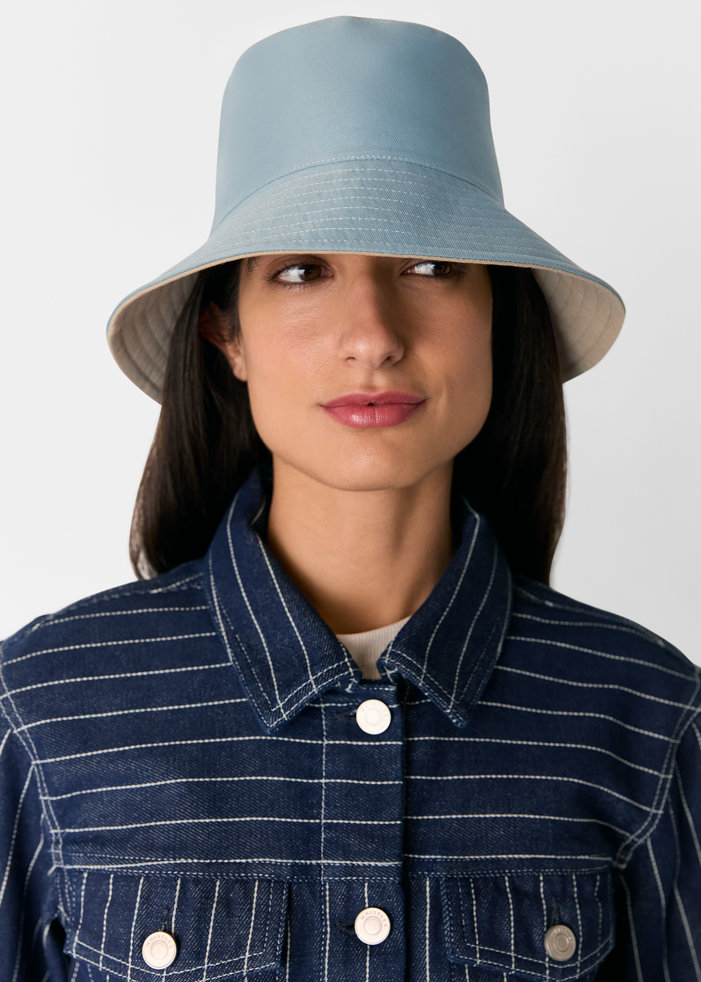 Whistles Women's Blue/Multi Reversible Bucket Hat Size M/L