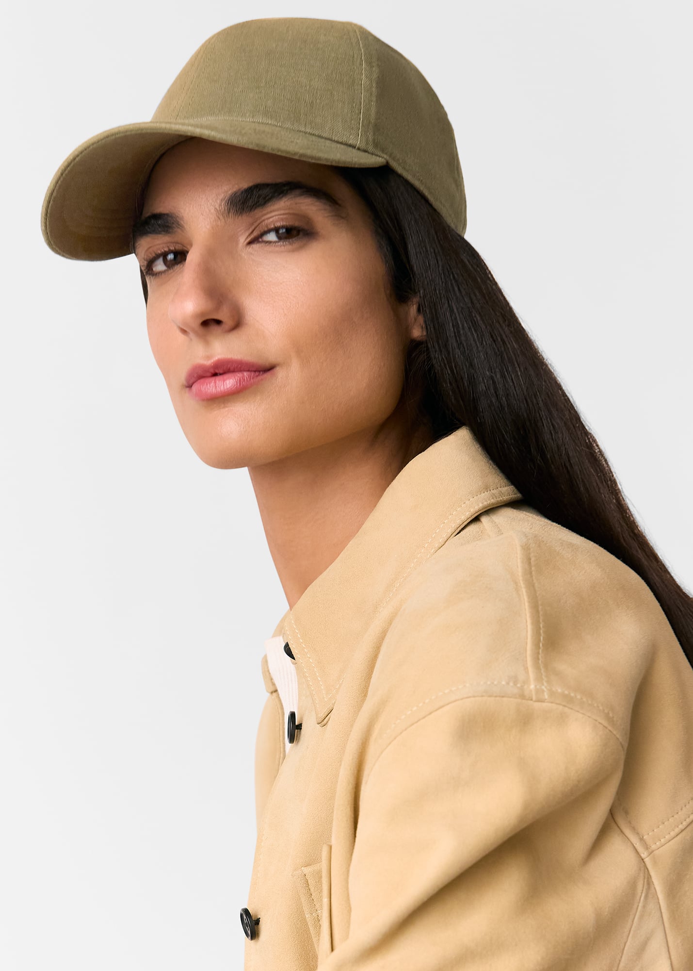 Whistles Women's Khaki Linen Cap 