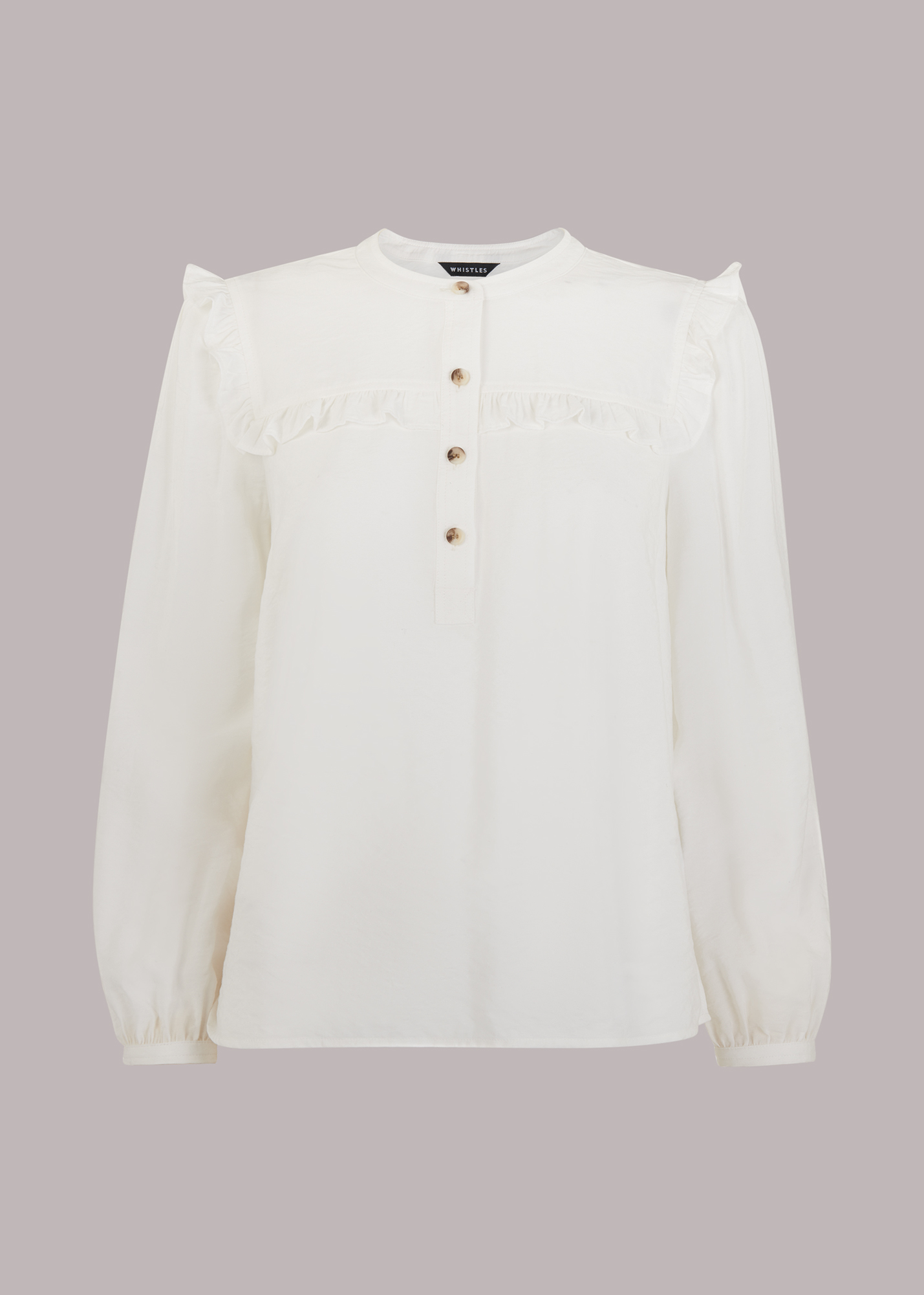 Whistles Women's Ivory Xenia Yoke Frill Blouse Size 6