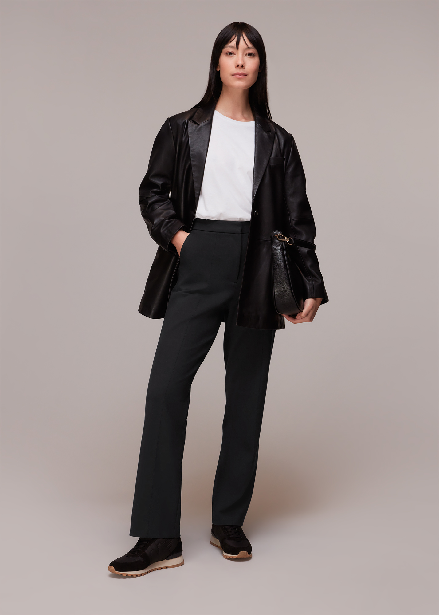 Whistles Women's Black Ponte Slim Leg Trouser Size 20