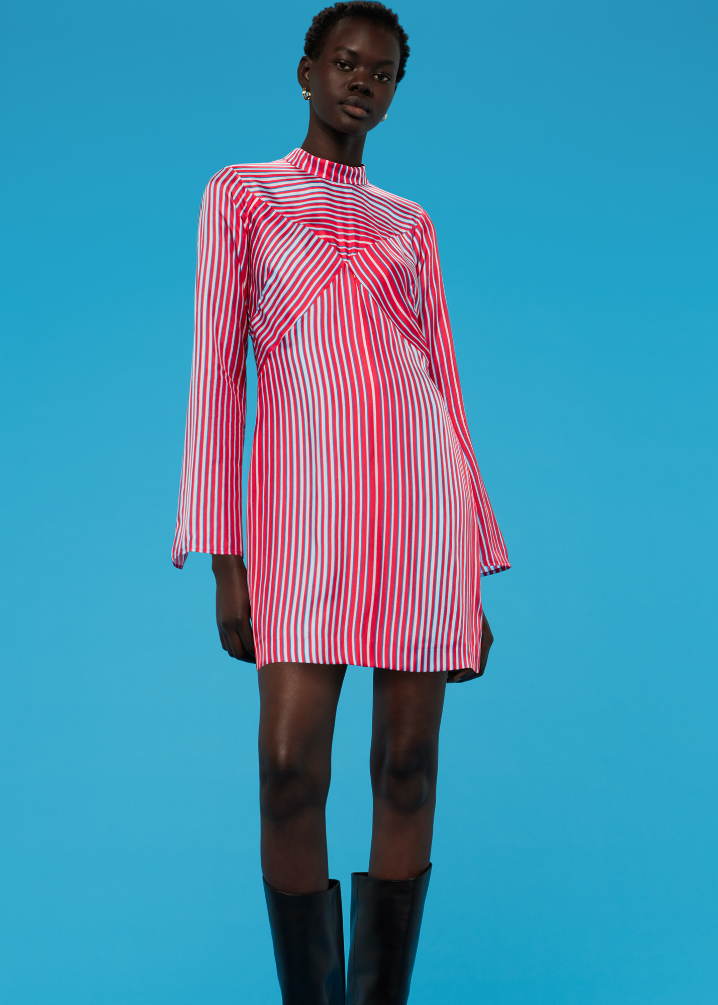Whistles Women's Multicolour Tangle Stripe Silk Mix Dress Size 18