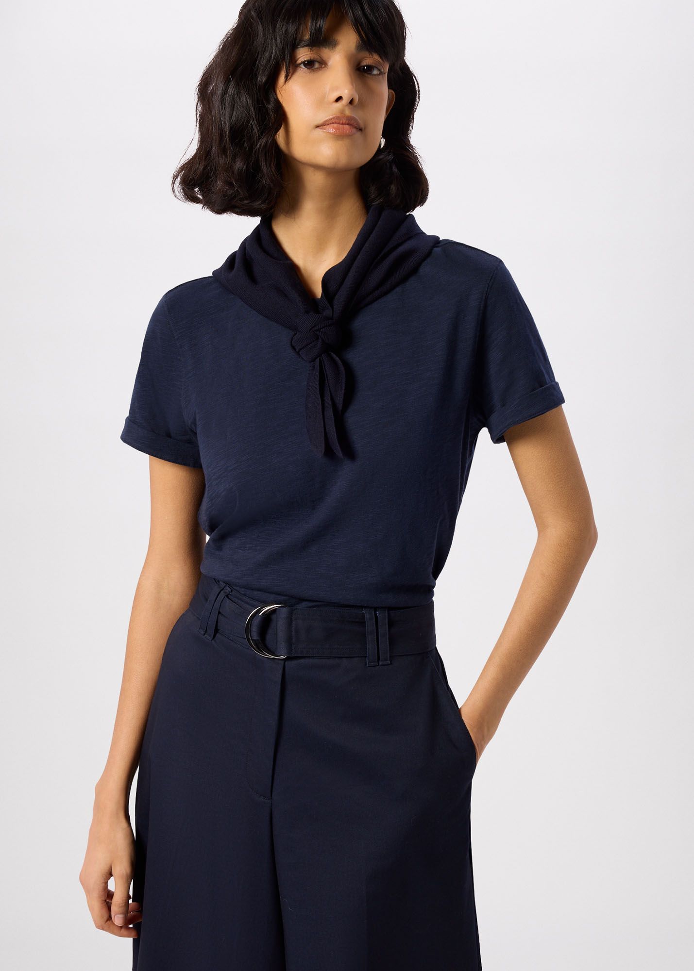 Whistles Women's Navy Emily Ultimate T-Shirt Size L
