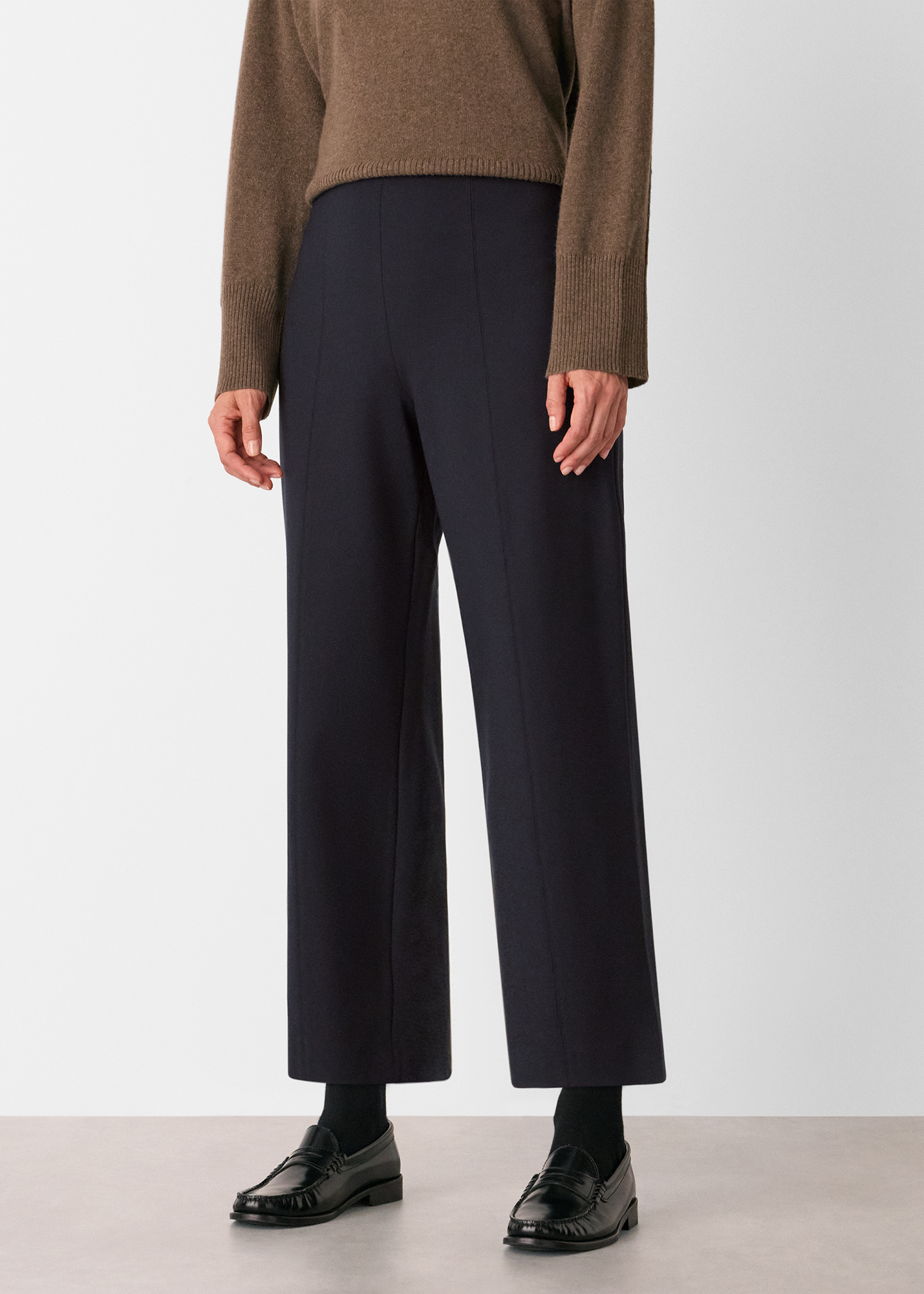 Whistles Women's Black Camilla Wide Leg Trouser Size 12