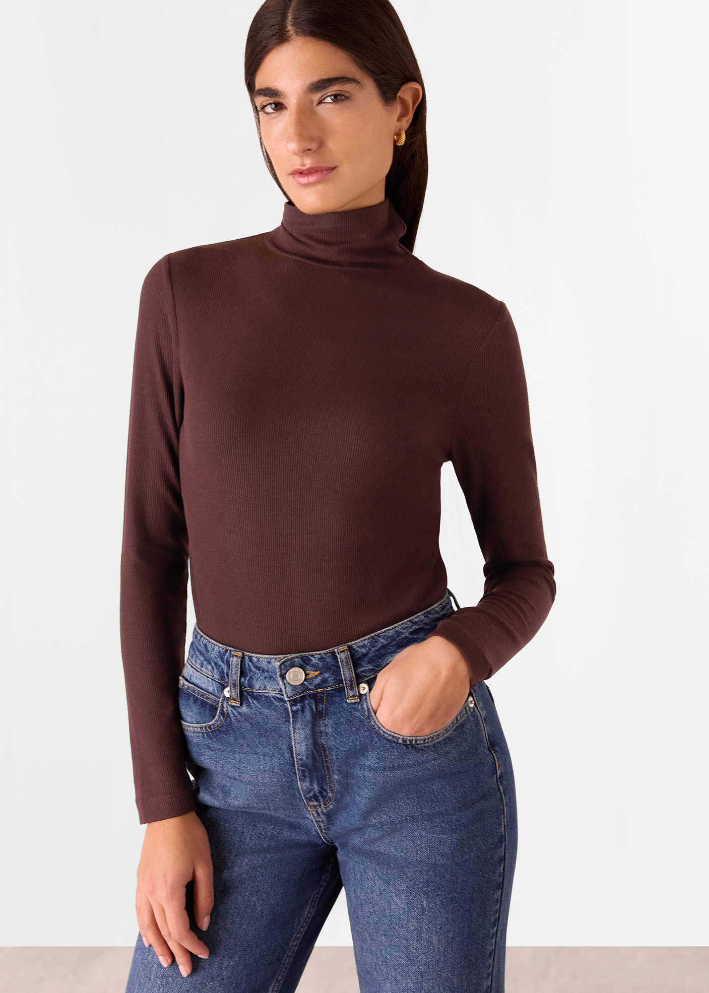 Whistles Women's Burgundy Essential Ribbed Polo Size 12