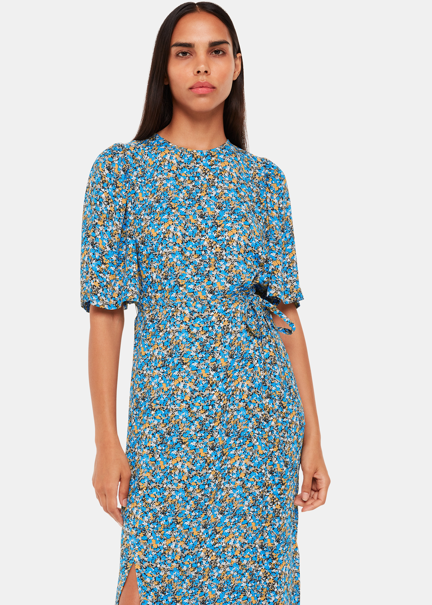 Whistles Women's Multicolour Ditsy Bouquet Midi Dress Size 12