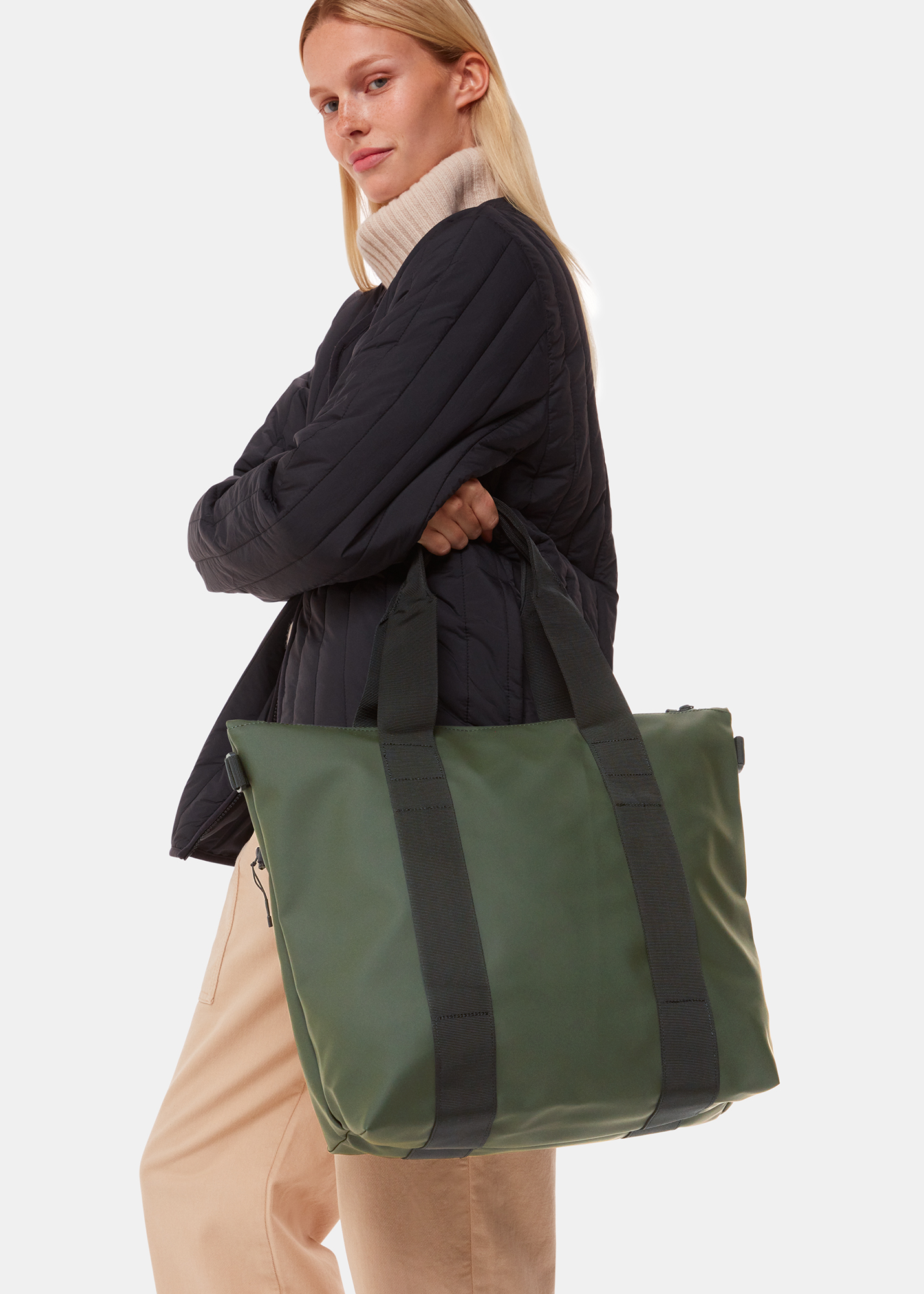 Whistles Rains Women's Dark Green Tote Bag 