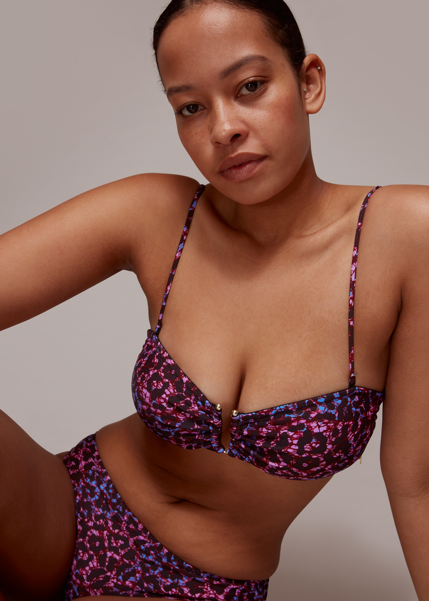 Whistles Women's Pink Animal Printed Bikini Bottom Size 16