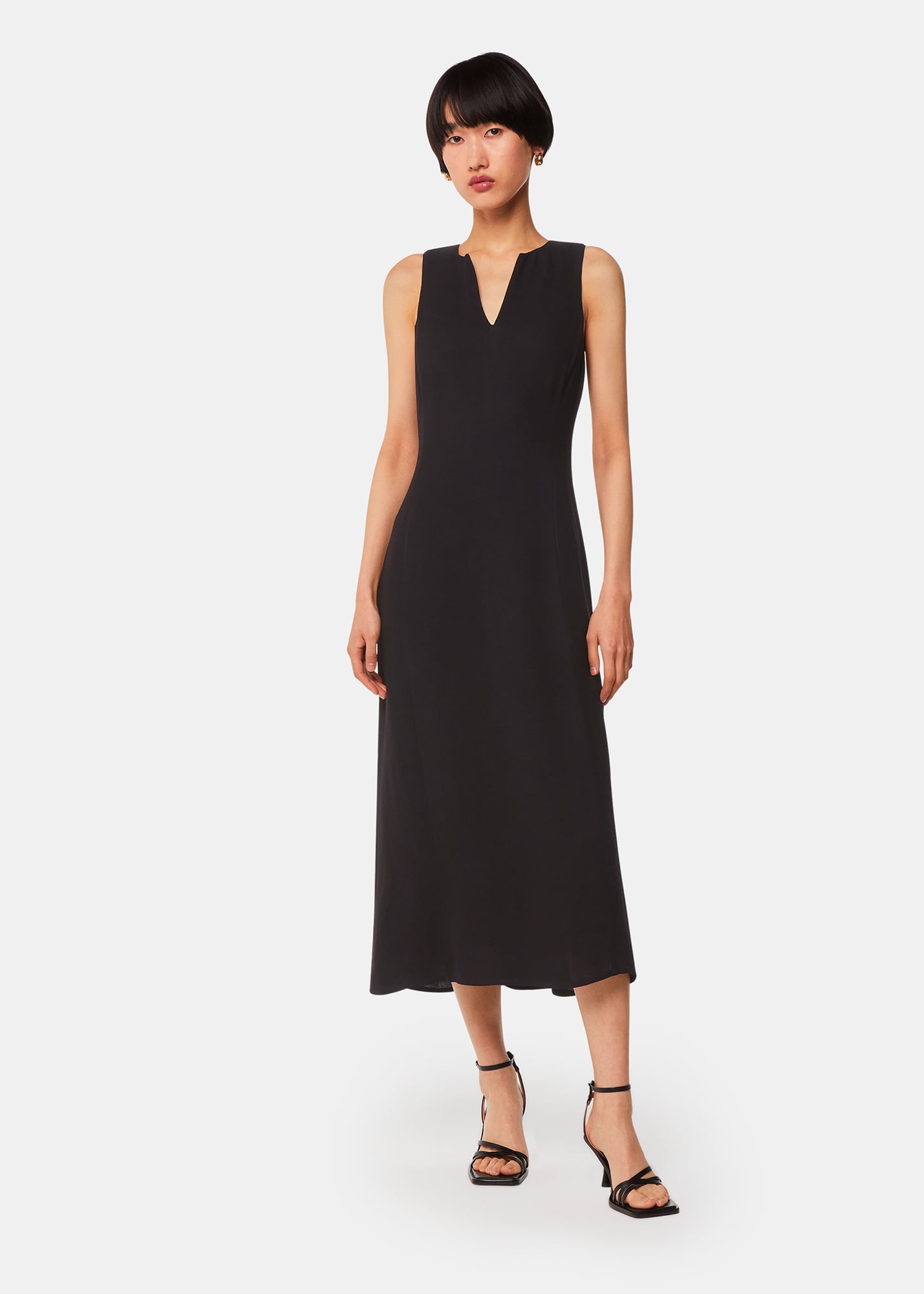 Whistles Women's Black Alexia Midi Dress Size 6