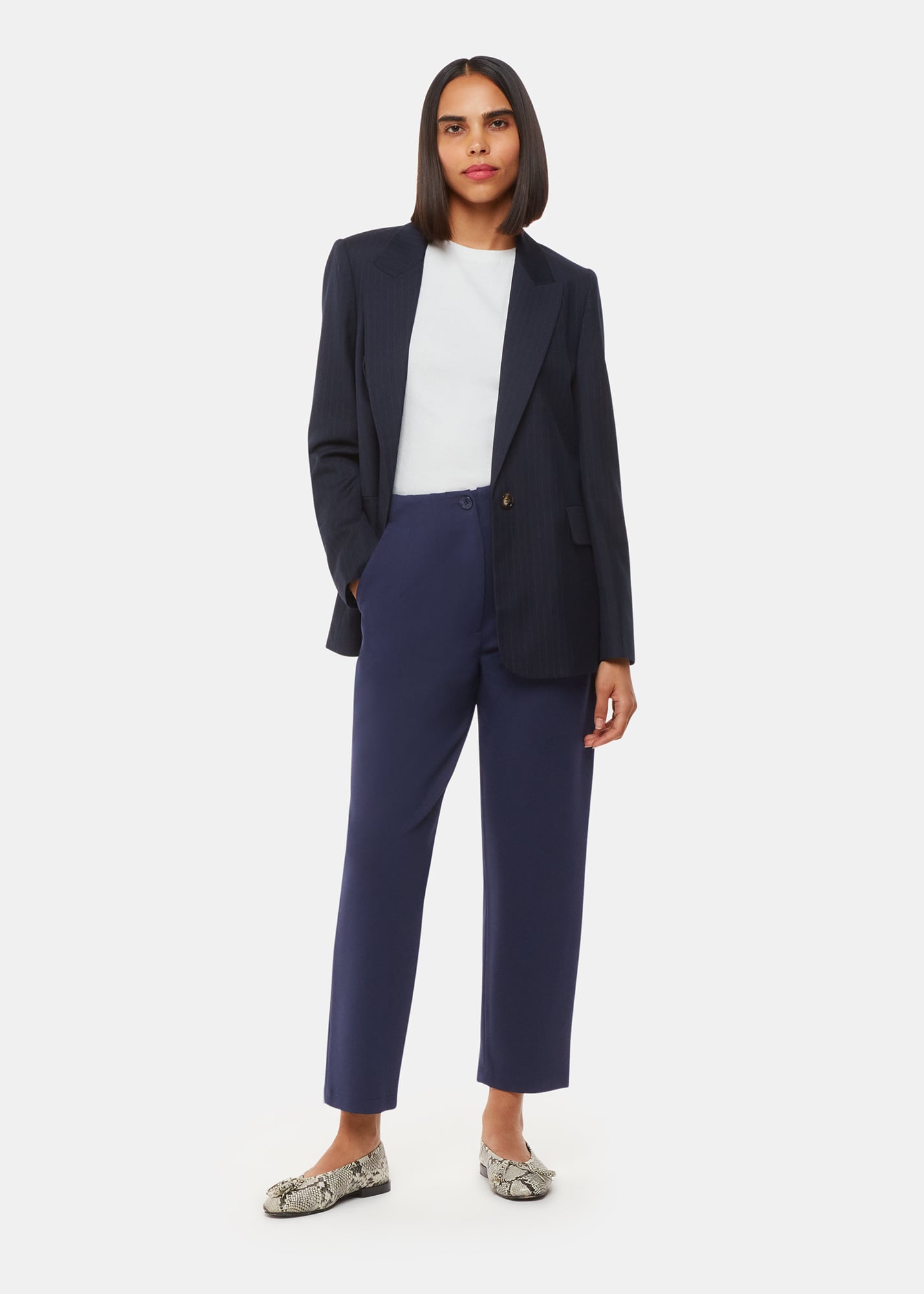 Whistles Women's Navy Lila Ponte Trouser Size 18