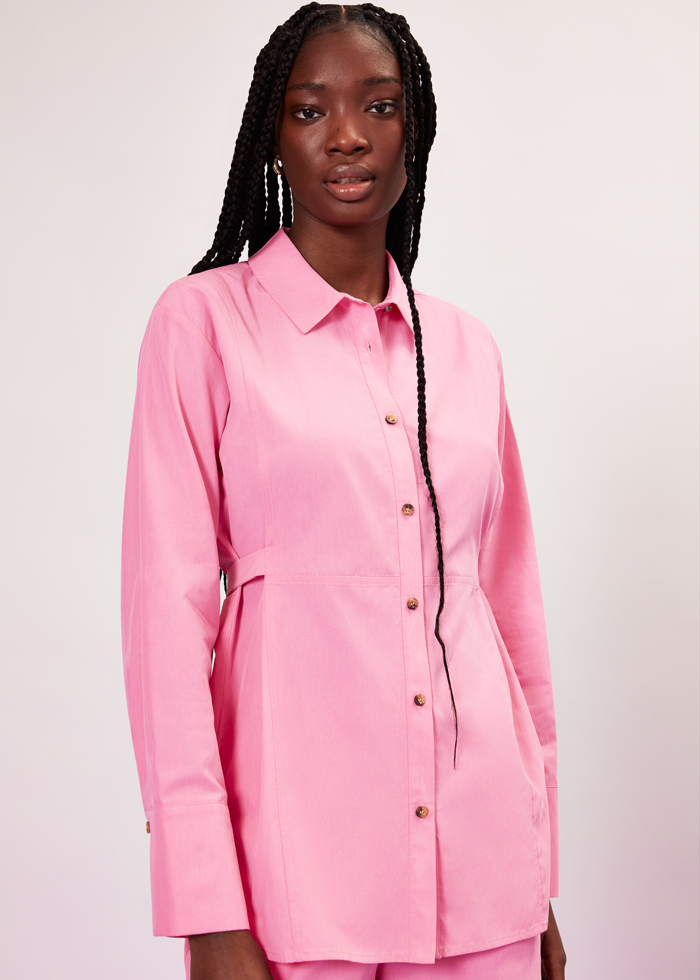Whistles Women's Pink Janet Tie Shirt Size 10
