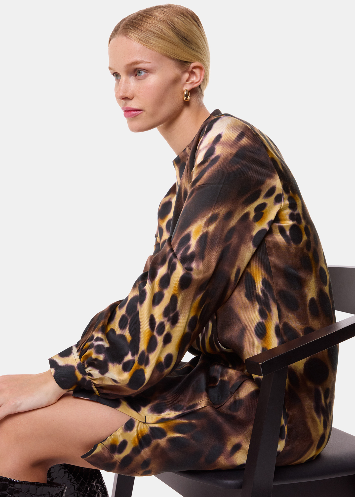 Whistles Women's Leopard Print Misty Leopard Cleo Dress Size 16