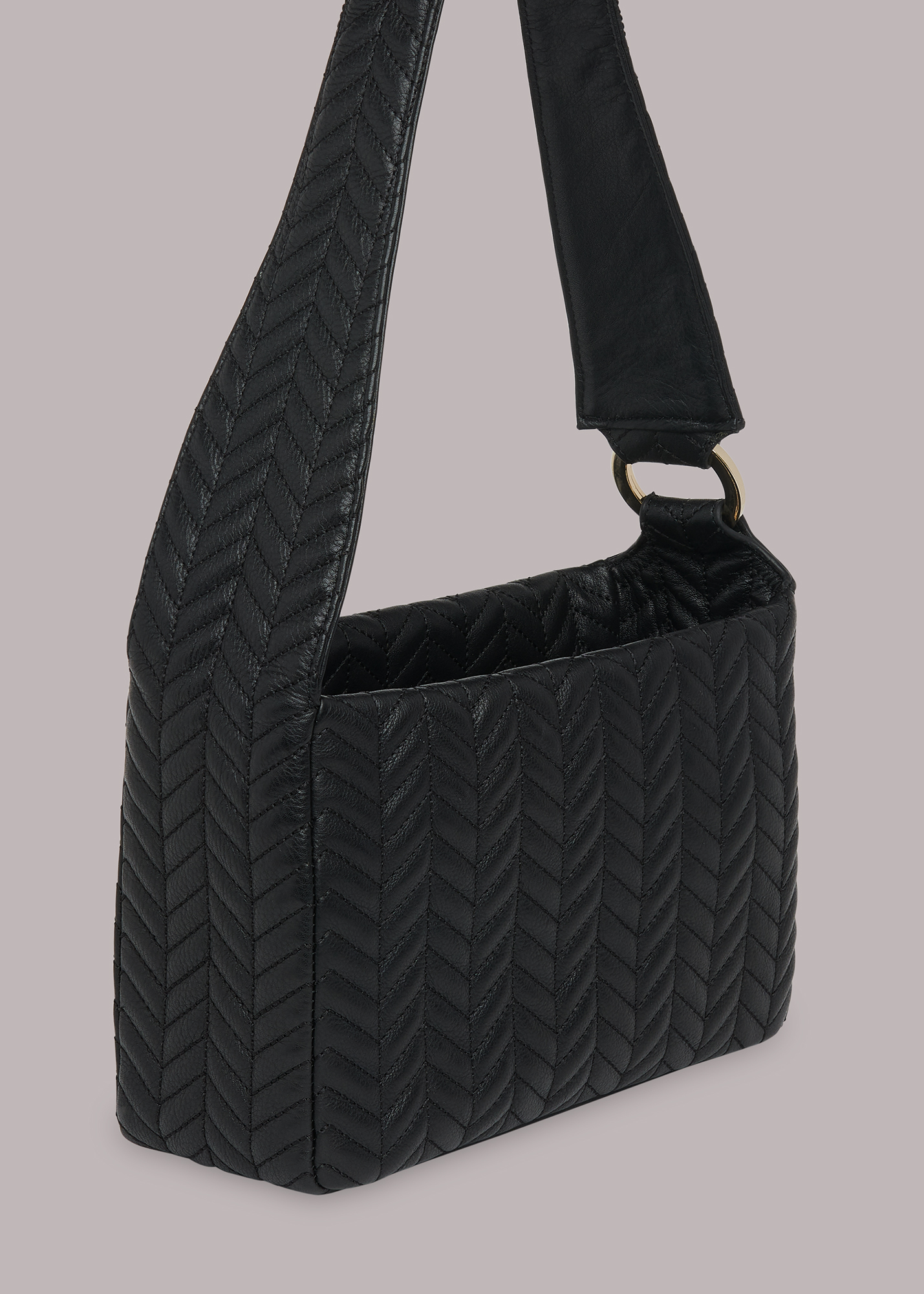 Whistles Women's Black Emine Quilted Shoulder Bag 